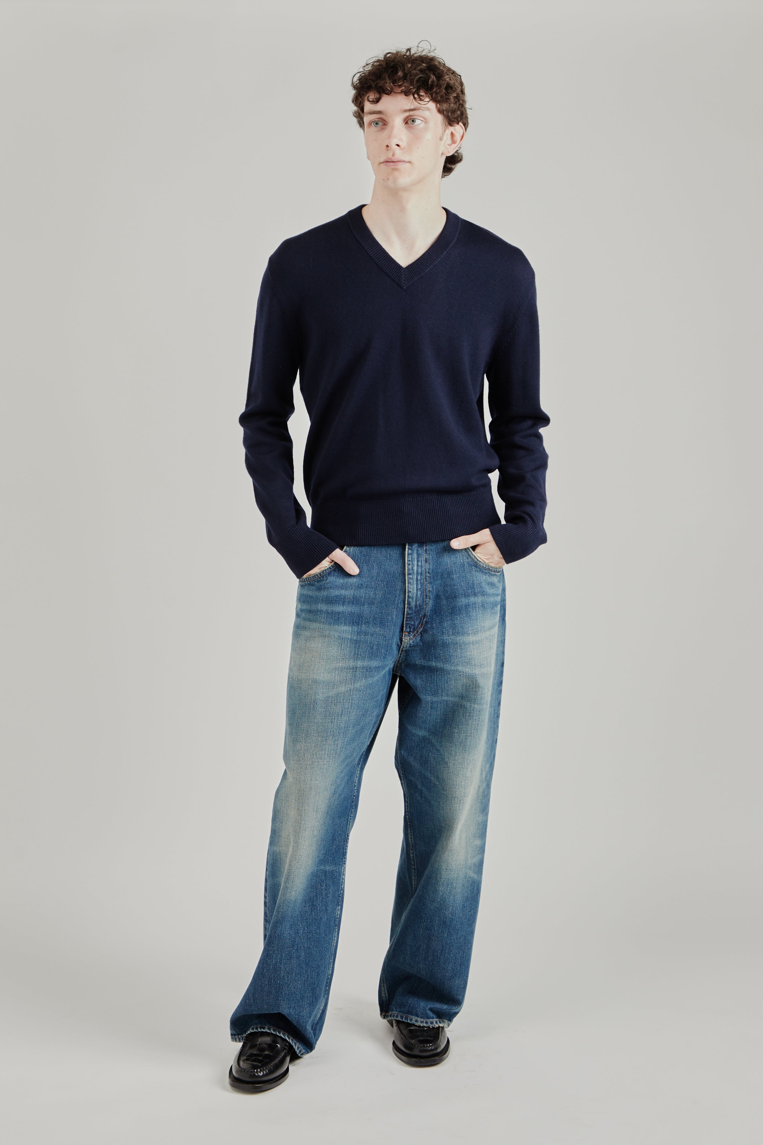 Shop the Sunflower Moon Merino V Neck Sweater for FW26. Available