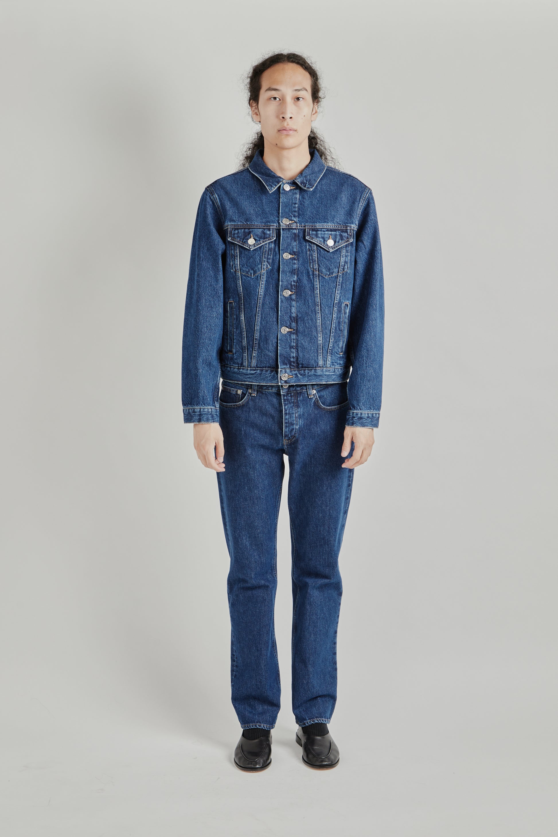 Sunflower FW26 Trucker Denim Jacket Blue Wash1985