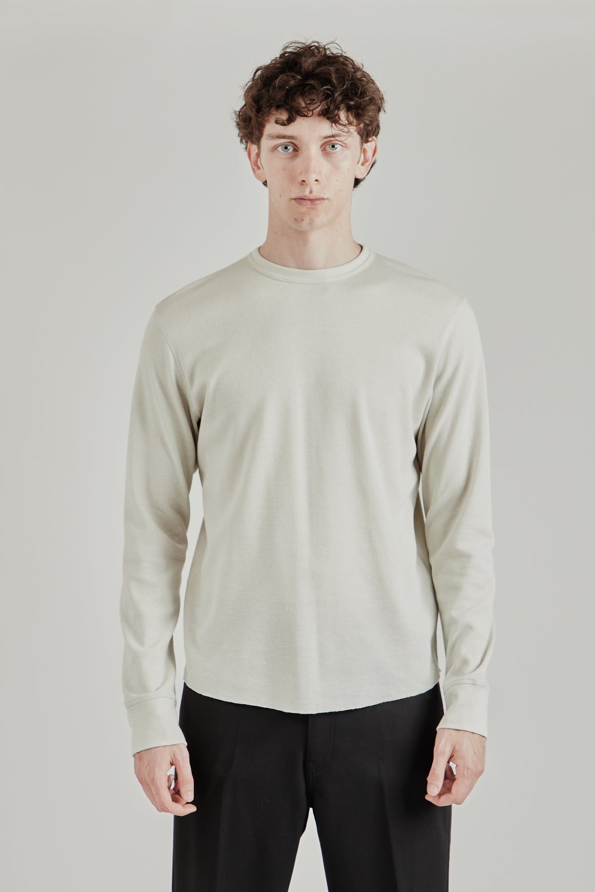 Wool Waffle Tee Long Sleeve - Kit White