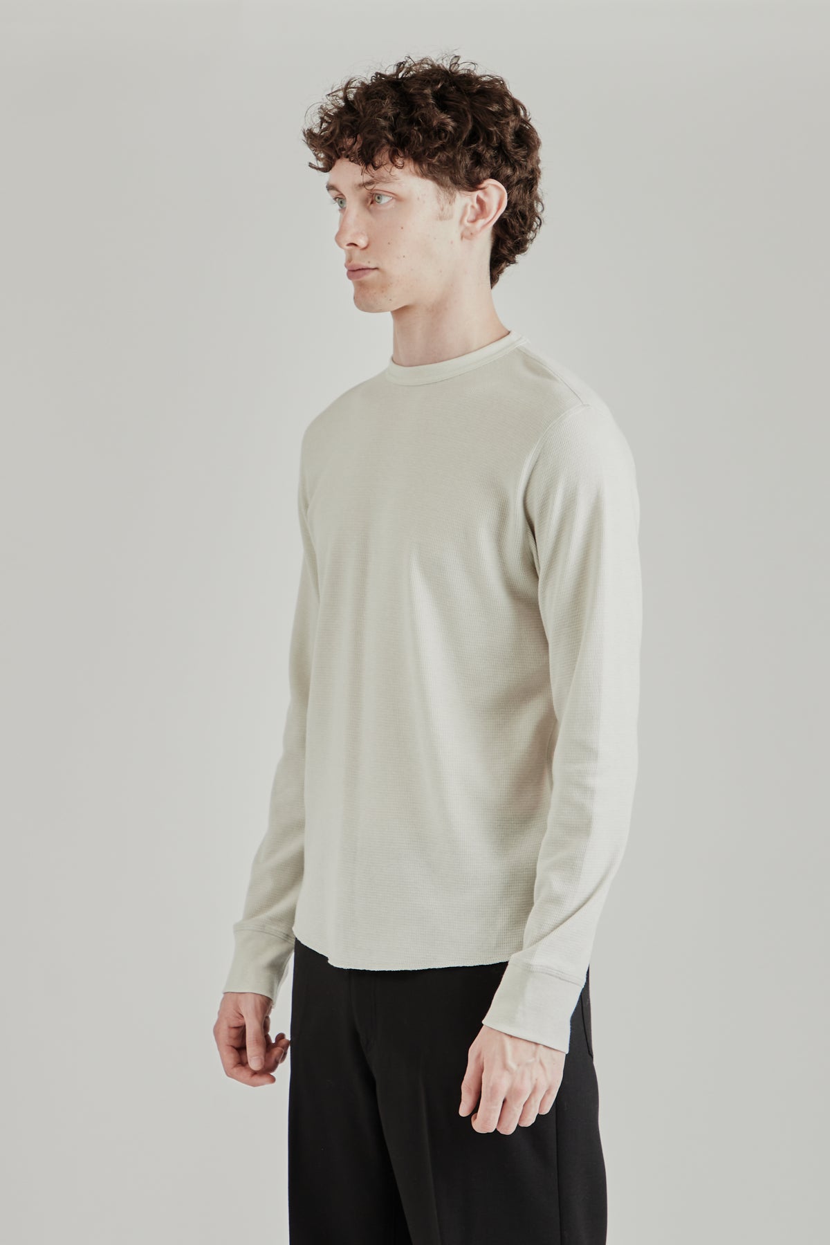 Wool Waffle Tee Long Sleeve - Kit White