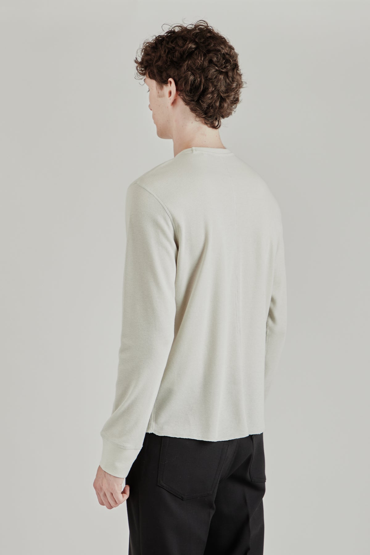 Wool Waffle Tee Long Sleeve - Kit White