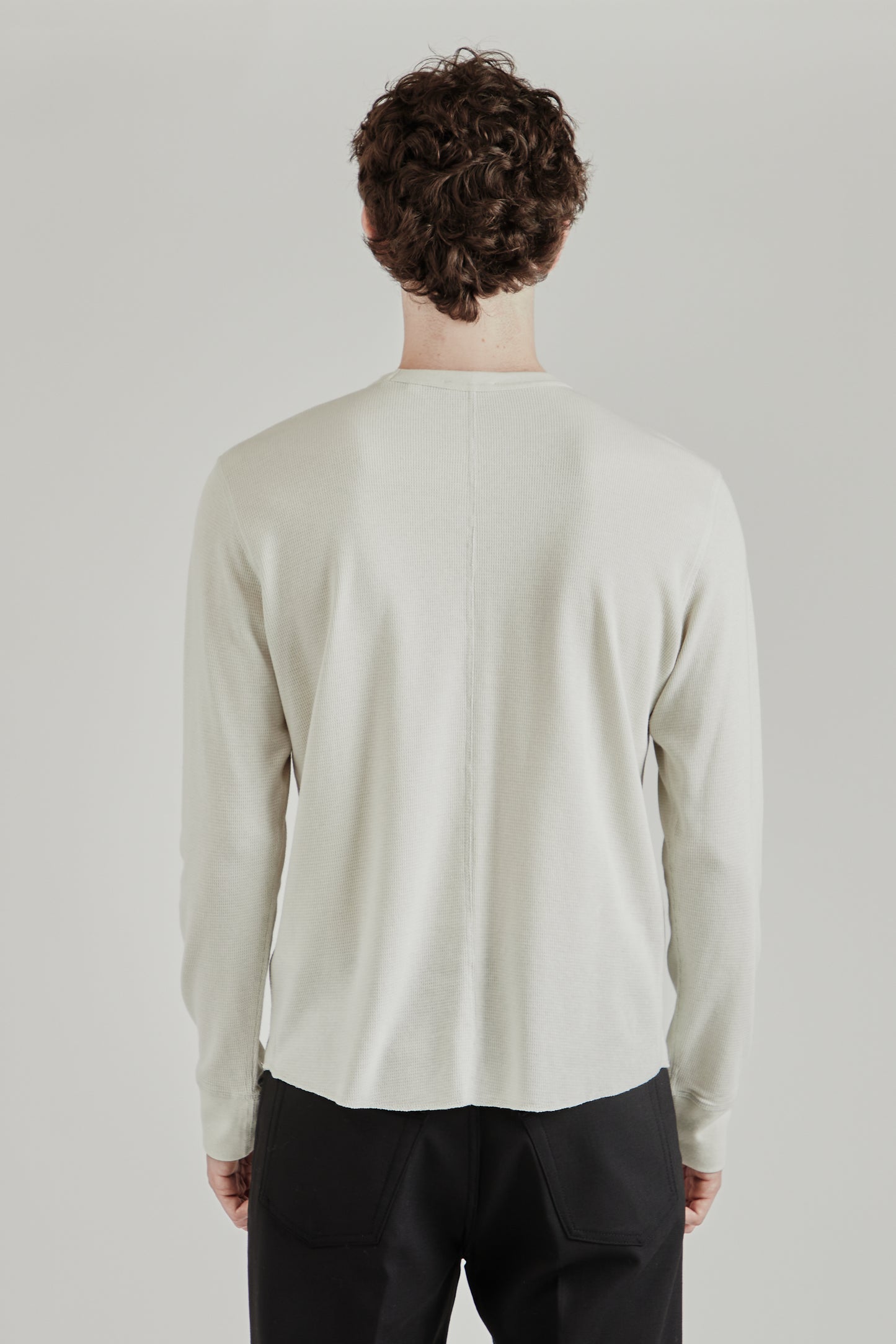 Wool Waffle Tee Long Sleeve - Kit White