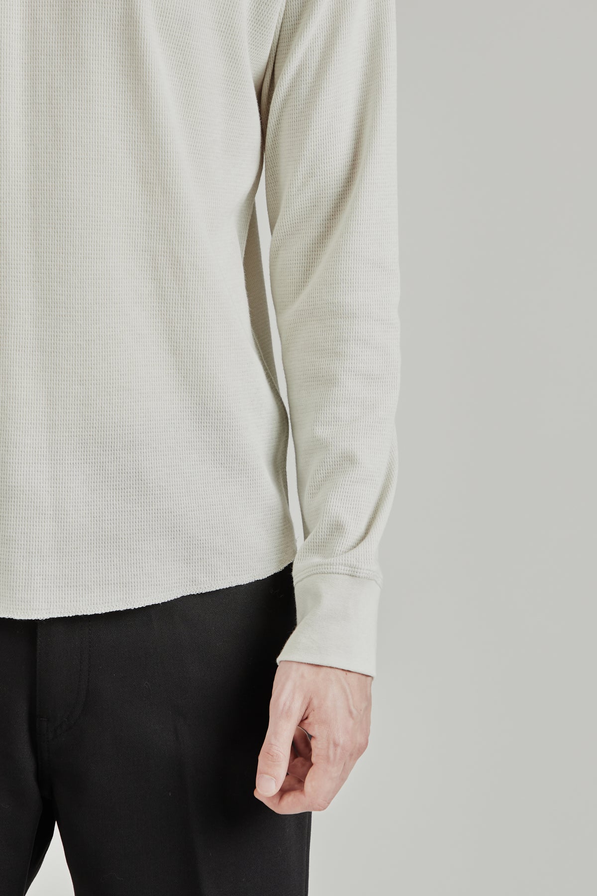 Wool Waffle Tee Long Sleeve - Kit White
