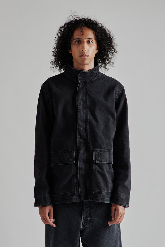 Sunflower Fatigue Jacket in Black Washed