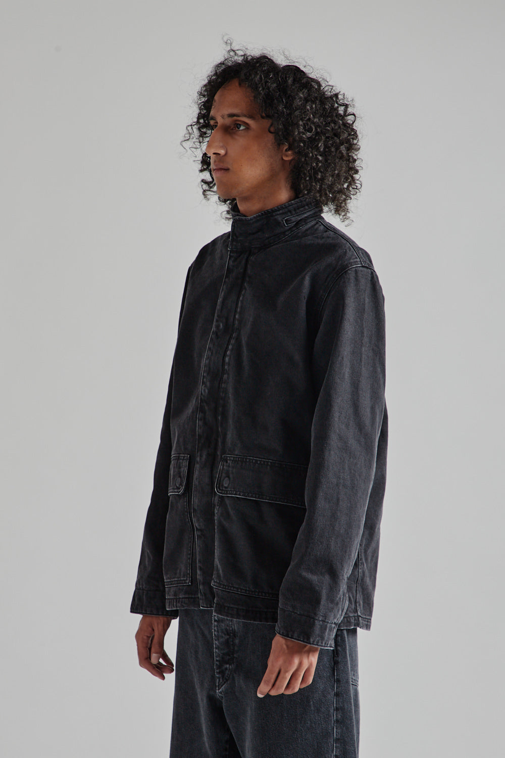 Sunflower Fatigue Jacket in Black Washed