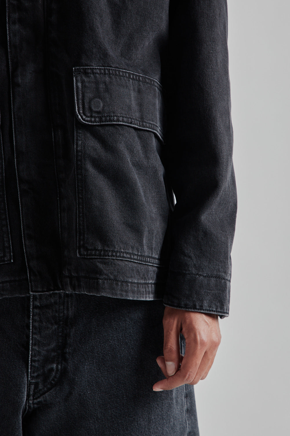 Sunflower Fatigue Jacket in Black Washed