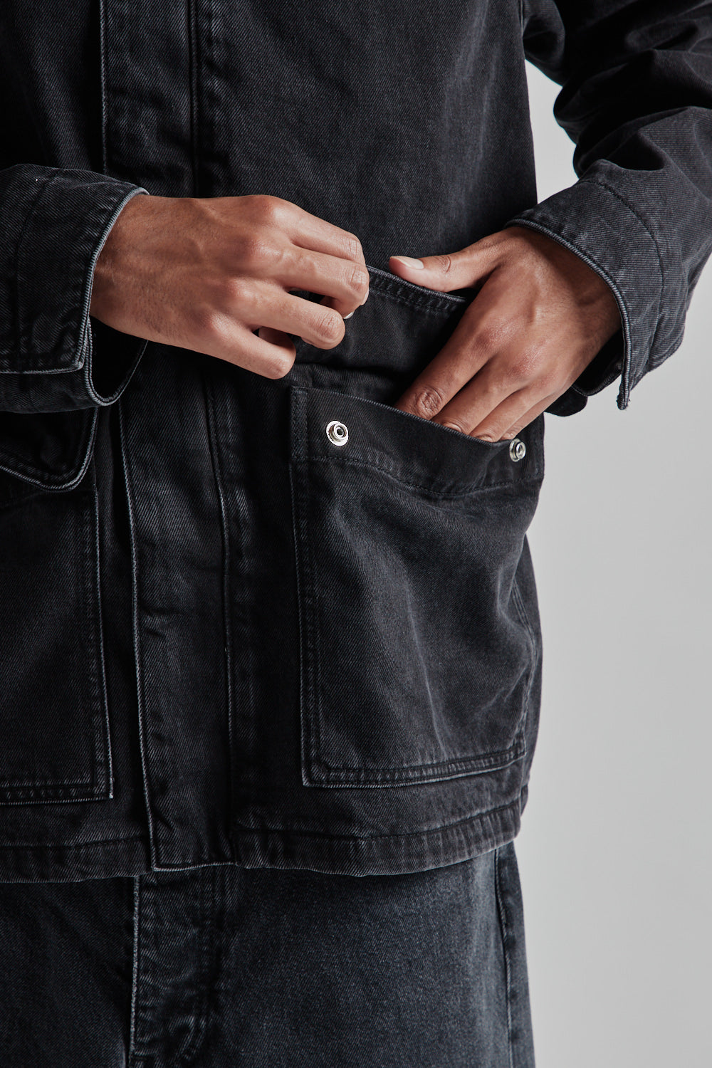 Sunflower Fatigue Jacket in Black Washed