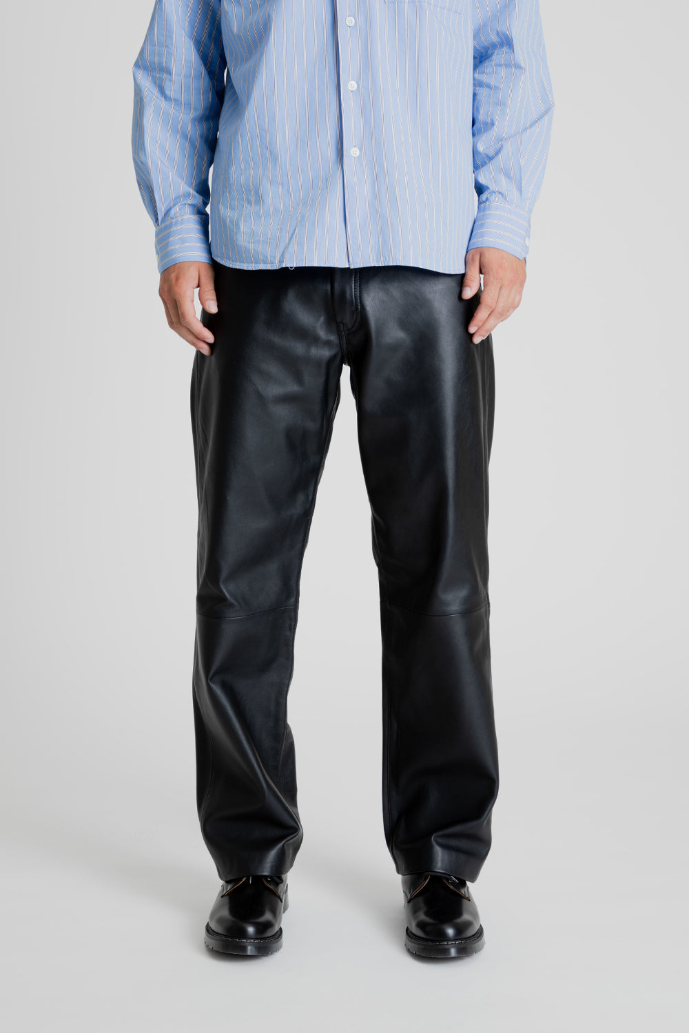 Sunflower Loose Leather Pants in Black