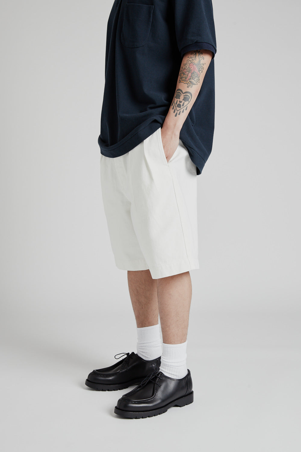 Pleated Shorts - White