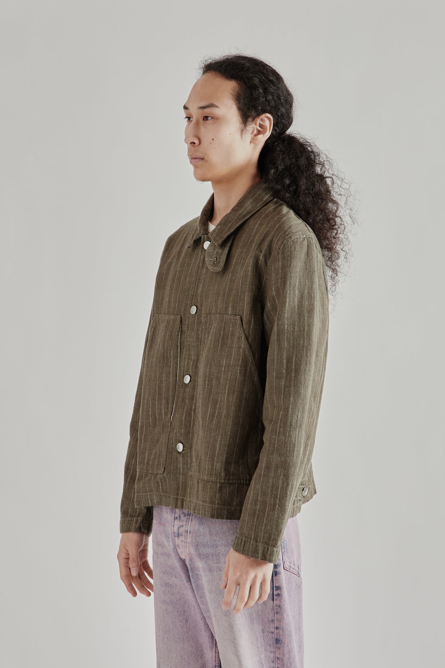 Sunflower SS26 Labour Jacket Stripe Khaki1142