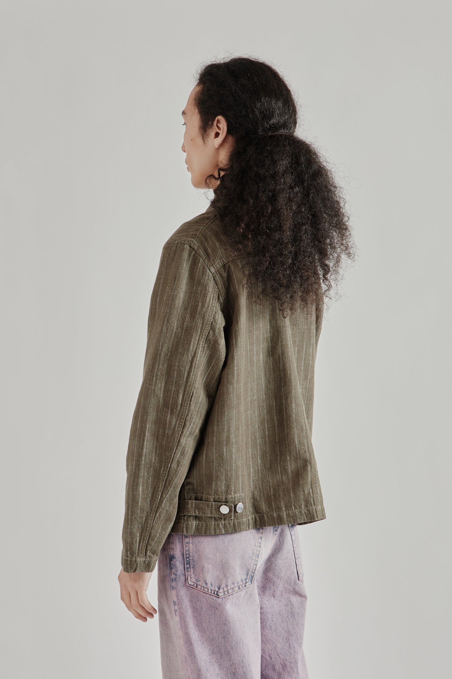 Sunflower SS26 Labour Jacket Stripe Khaki1144