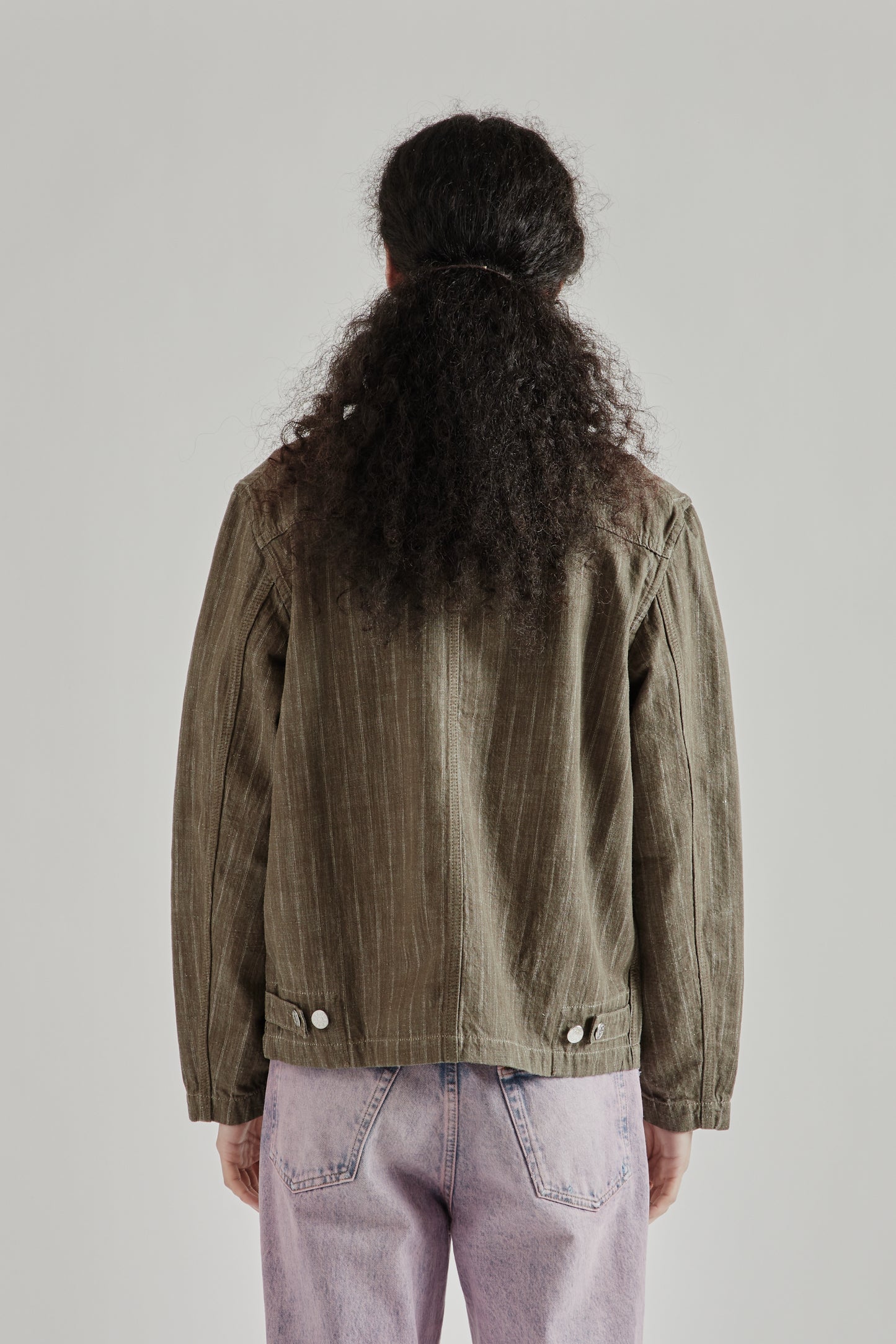 Sunflower SS26 Labour Jacket Stripe Khaki1148