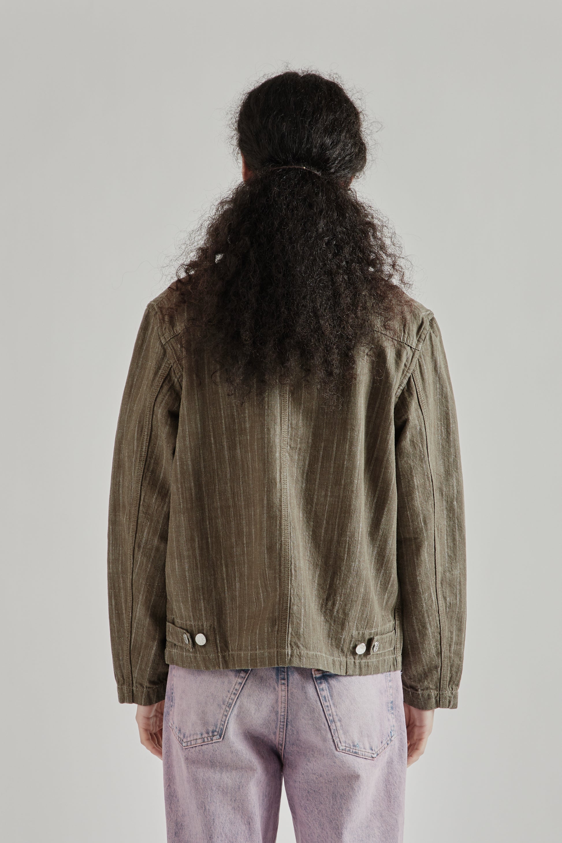 Sunflower SS26 Labour Jacket Stripe Khaki1148