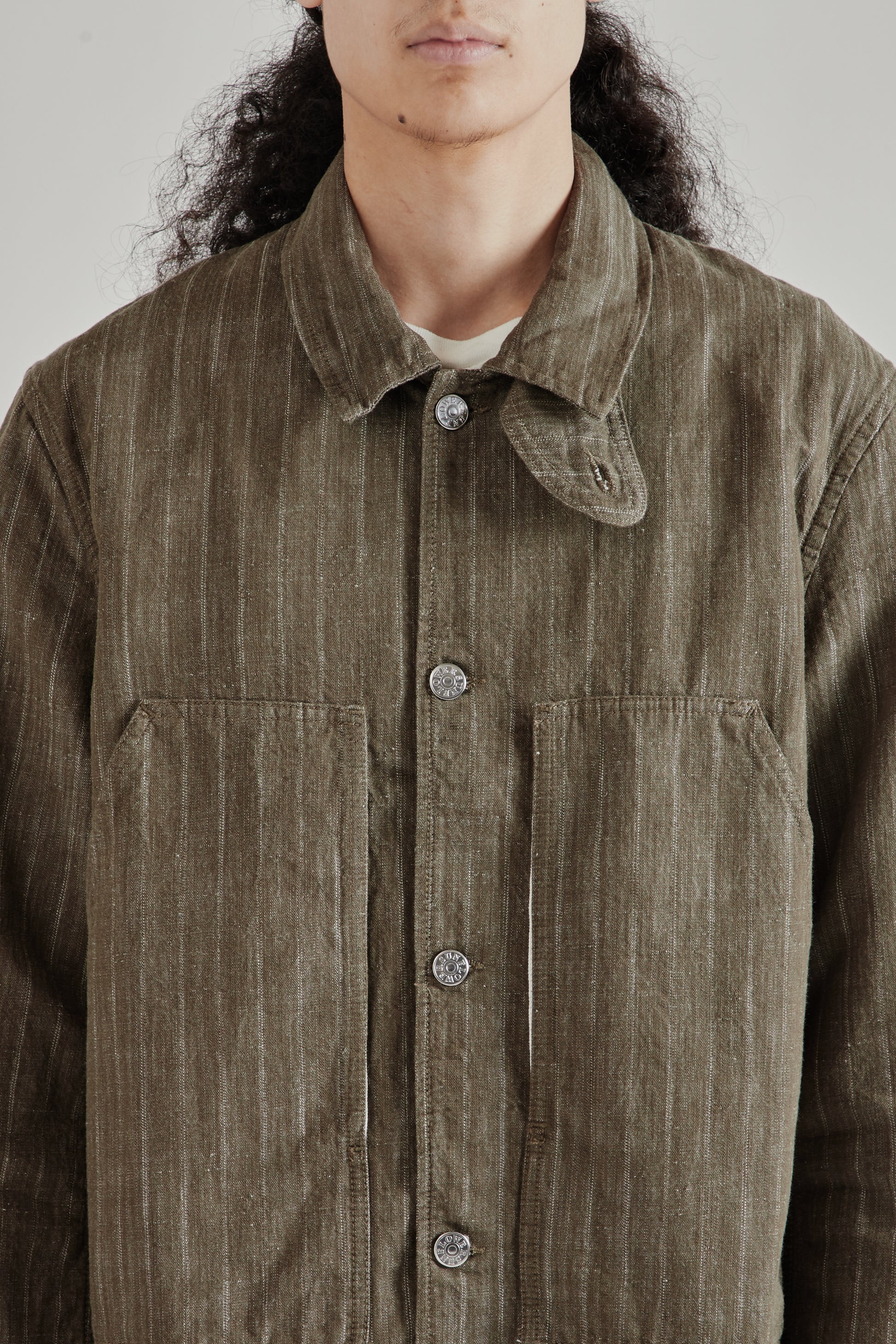 Sunflower SS26 Labour Jacket Stripe Khaki1150