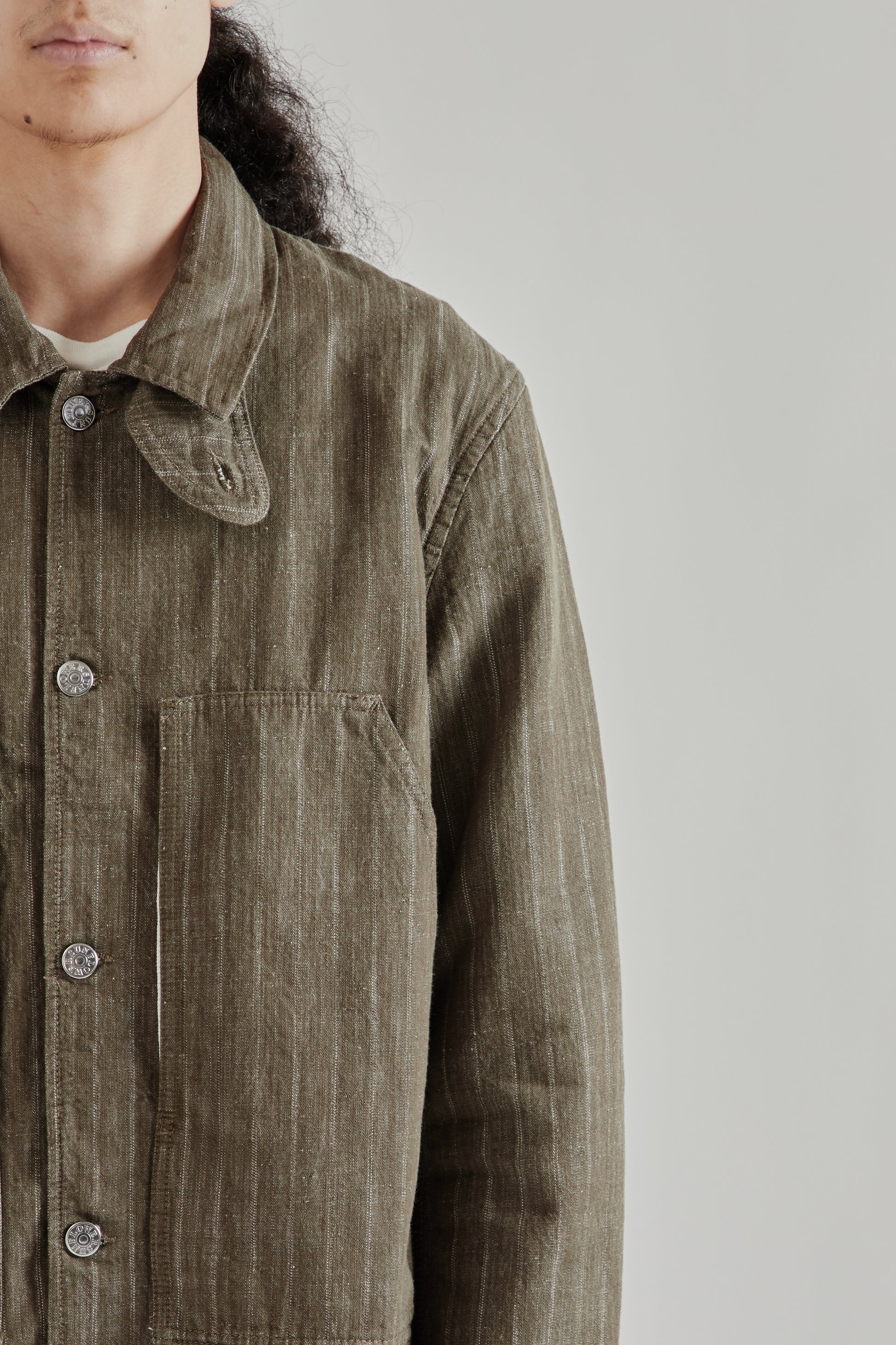 Sunflower SS26 Labour Jacket Stripe Khaki1151