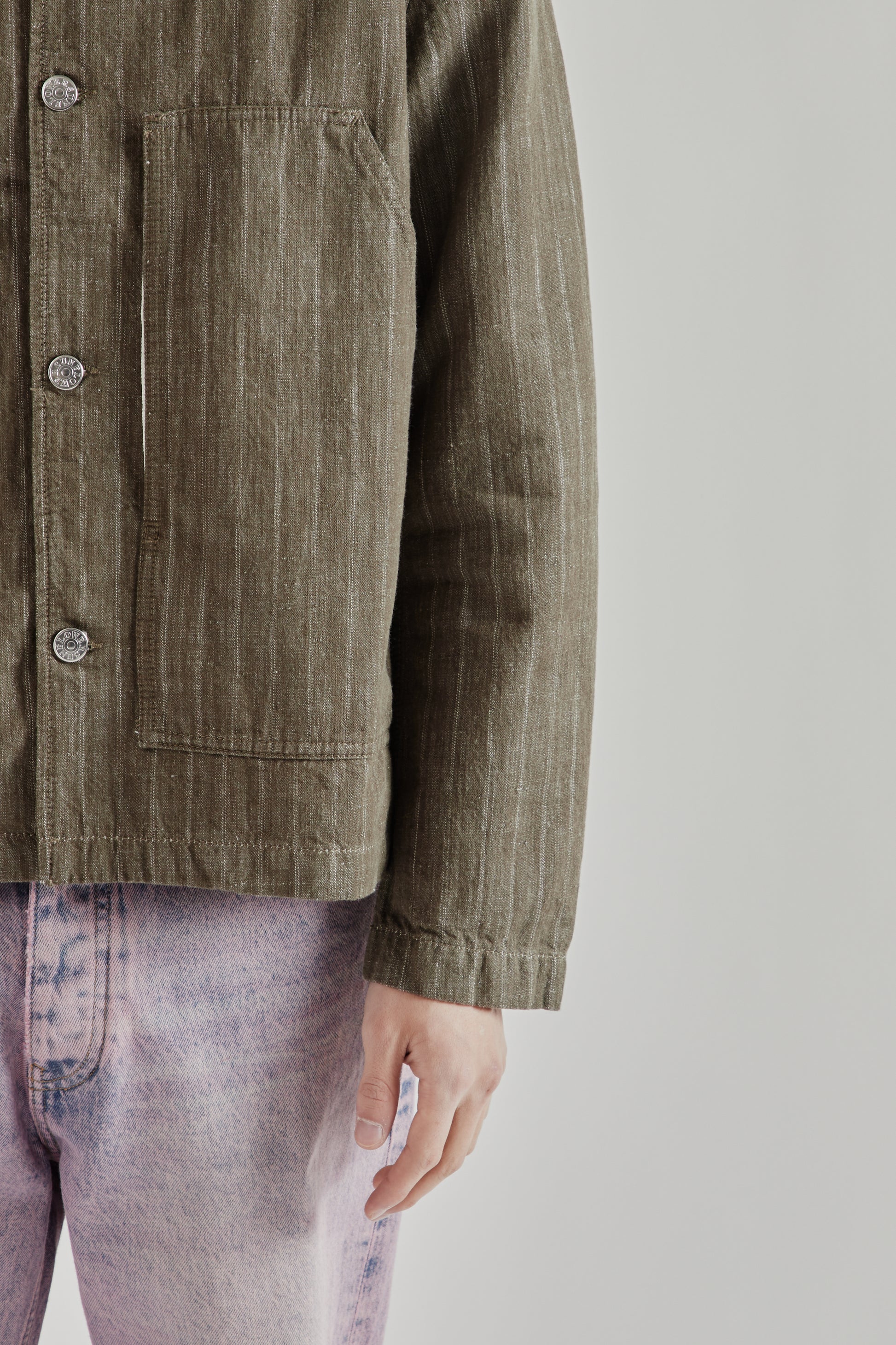 Sunflower SS26 Labour Jacket Stripe Khaki1152
