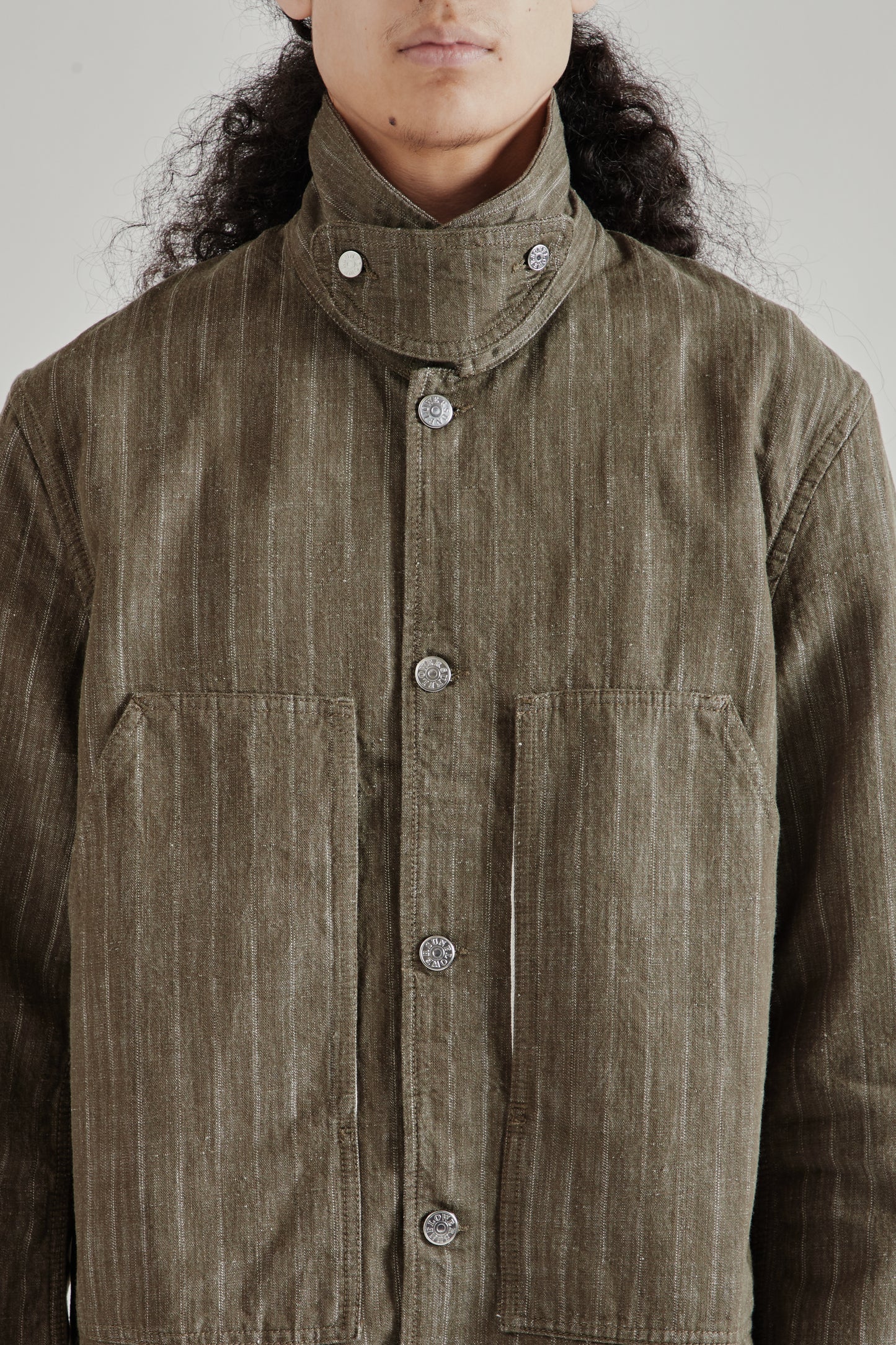 Sunflower SS26 Labour Jacket Stripe Khaki1153