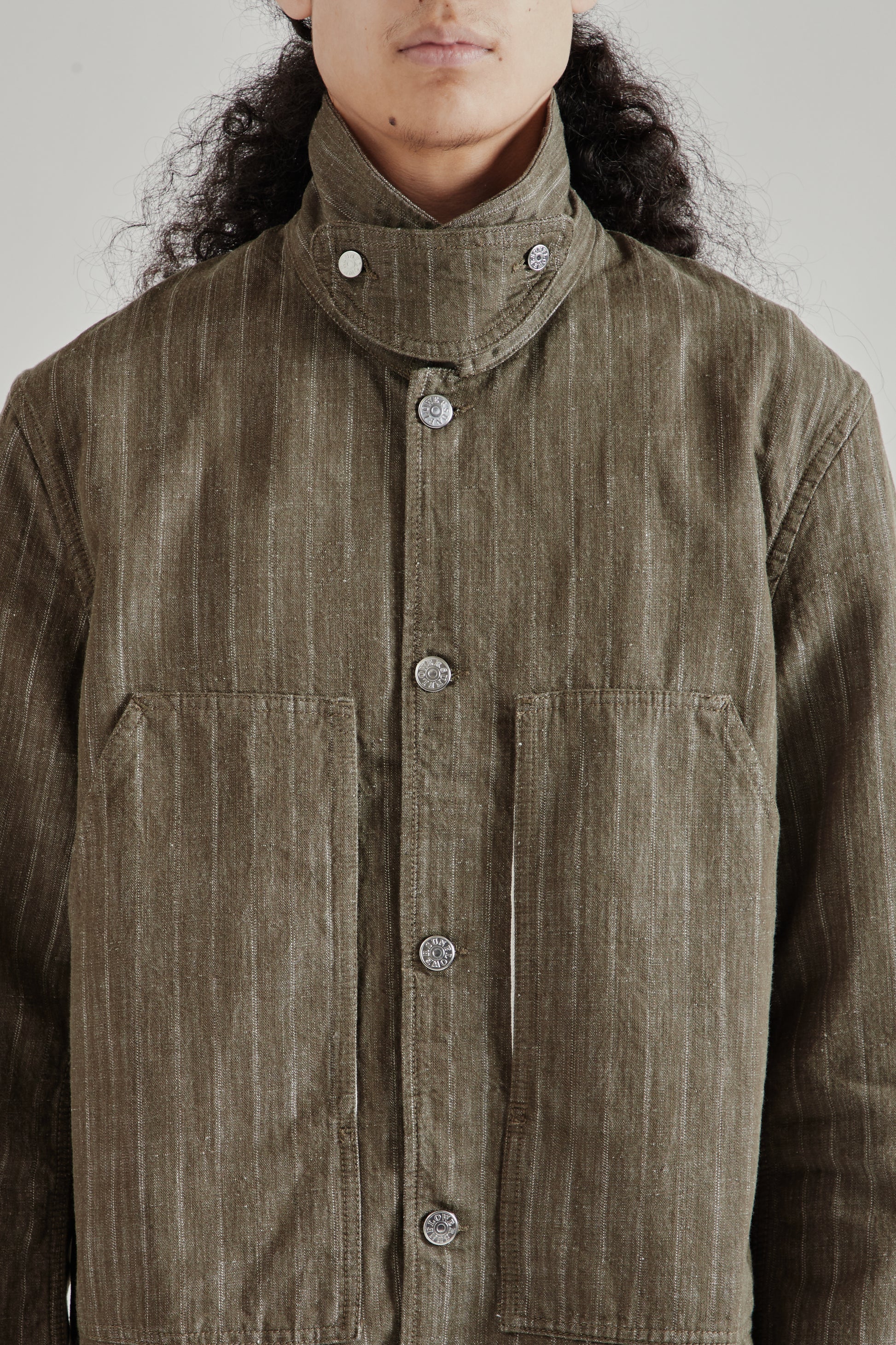 Sunflower SS26 Labour Jacket Stripe Khaki1153
