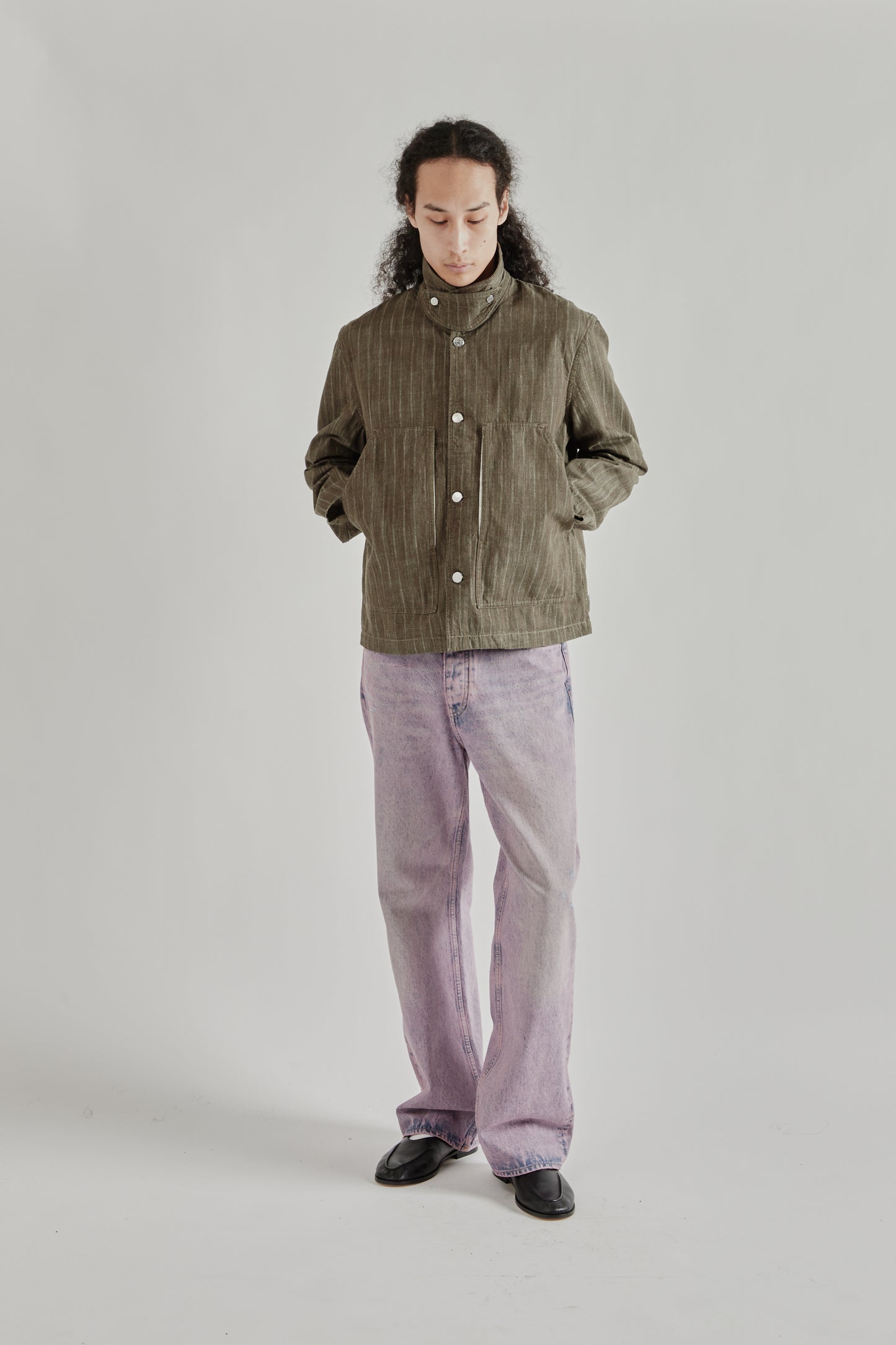 Sunflower SS26 Labour Jacket Stripe Khaki1158