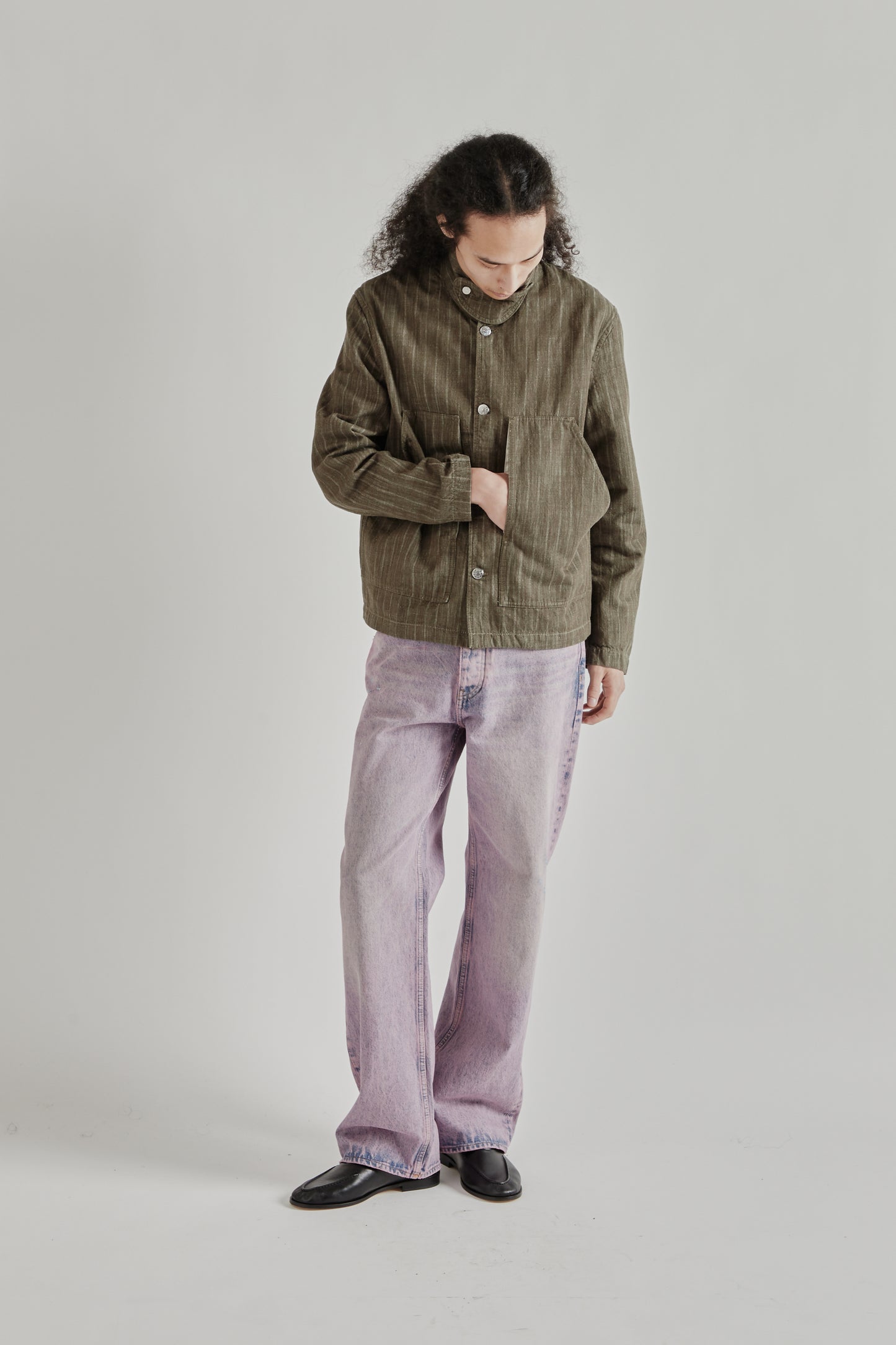 Sunflower SS26 Labour Jacket Stripe Khaki1160