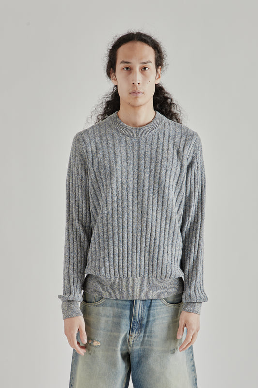 Sunflower SS26 Moon Linen Sweater Blue Mouline1566