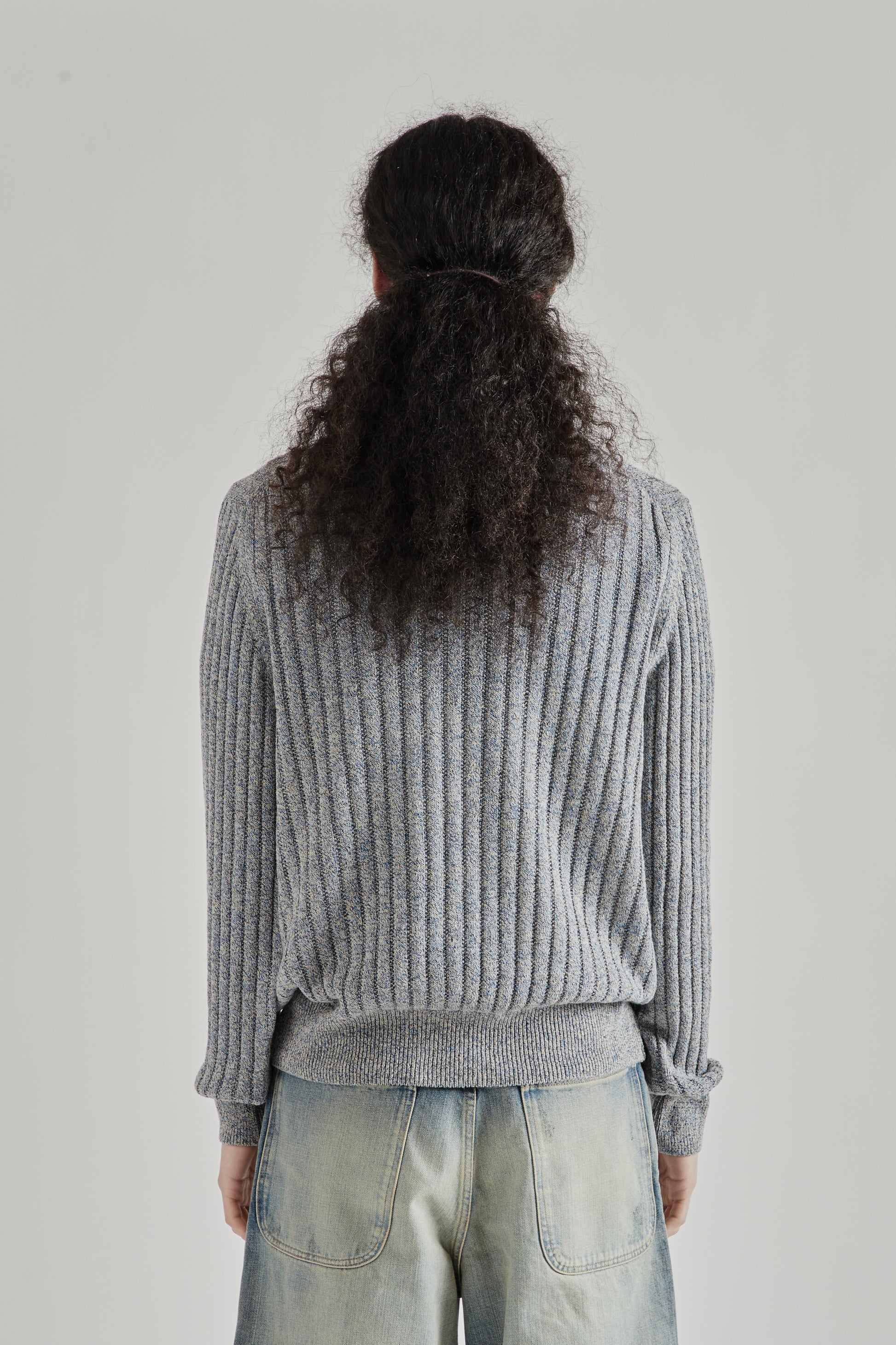 Sunflower SS26 Moon Linen Sweater Blue Mouline1575
