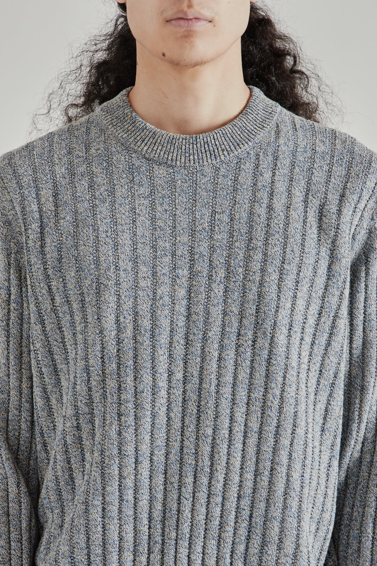 Sunflower SS26 Moon Linen Sweater Blue Mouline1577