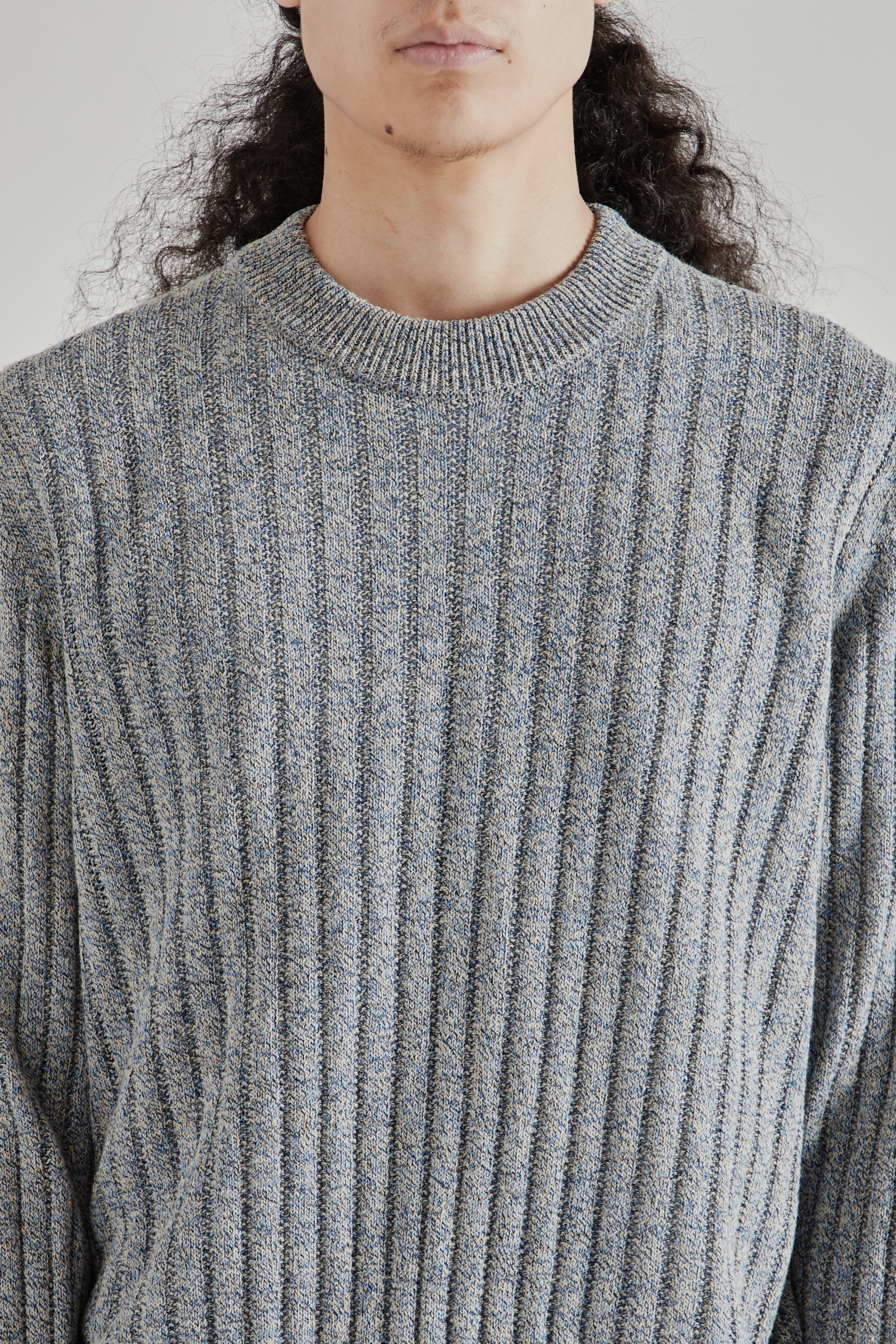 Sunflower SS26 Moon Linen Sweater Blue Mouline1577