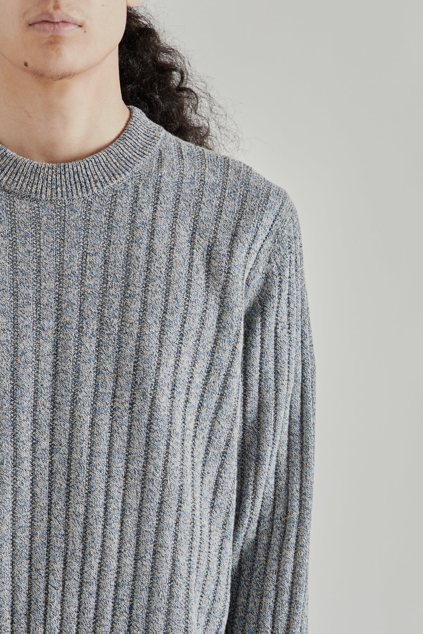 Sunflower SS26 Moon Linen Sweater Blue Mouline1578