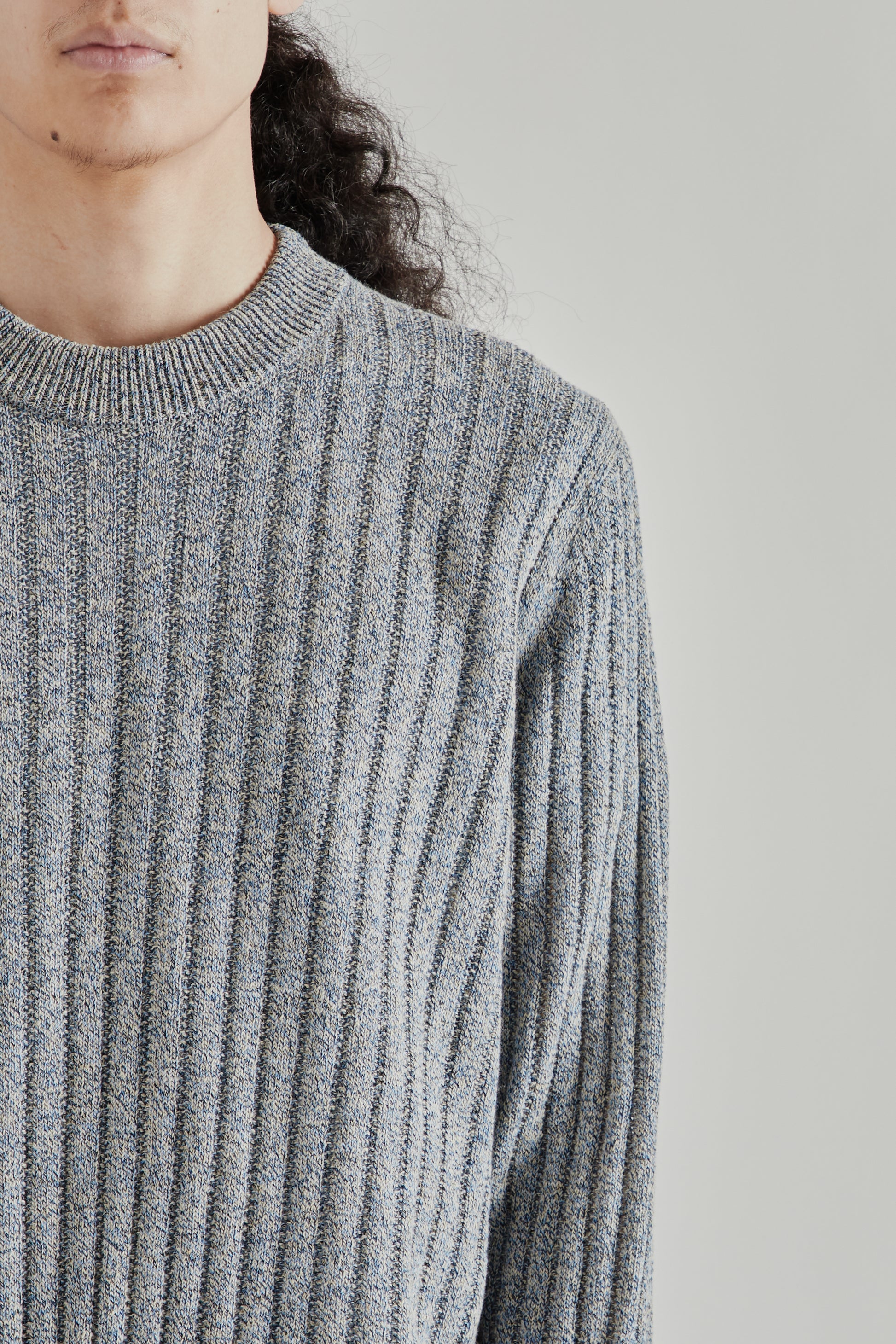 Sunflower SS26 Moon Linen Sweater Blue Mouline1578