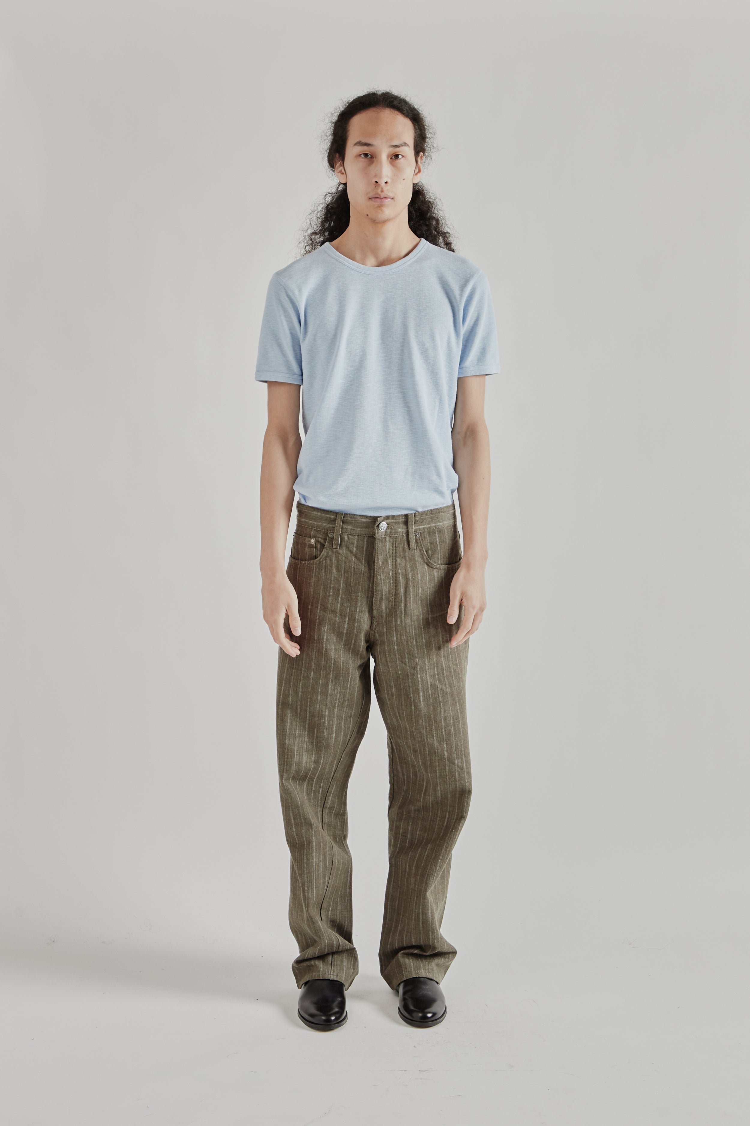 Sunflower Wide Twist Denim - Stripe Khaki | Wallace Mercantile Shop