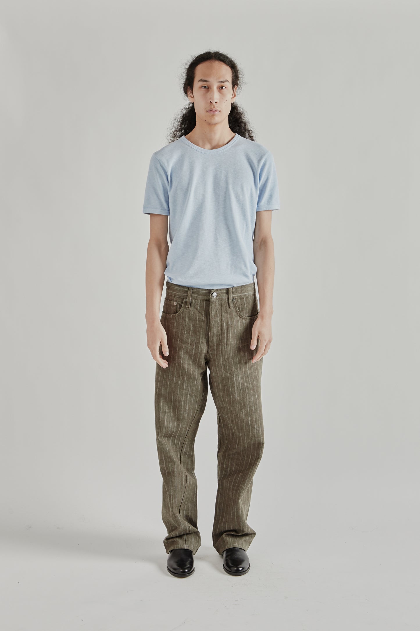 Sunflower SS26 Wide Twist Jeans Stripe Khaki1487