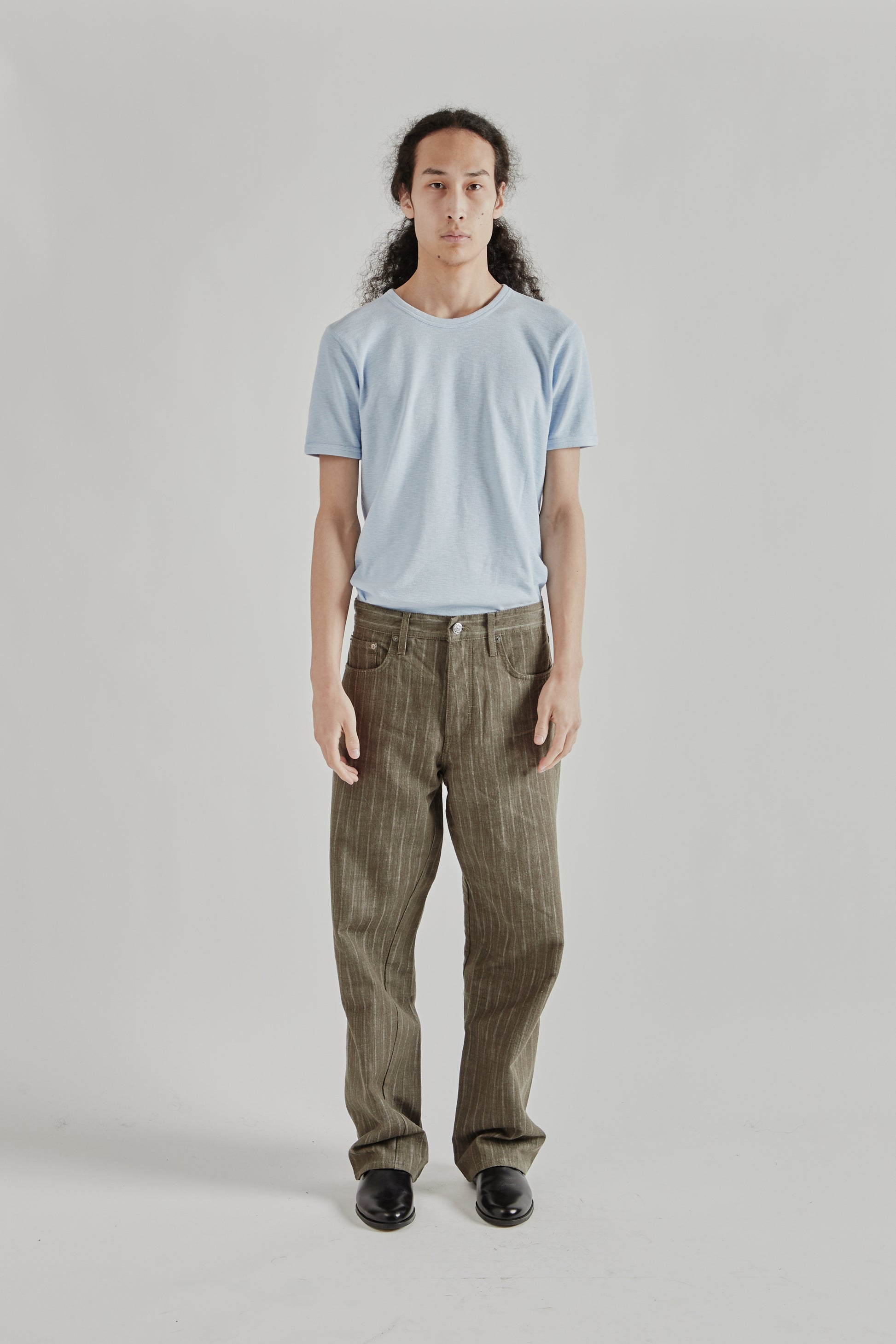 Sunflower SS26 Wide Twist Jeans Stripe Khaki1487