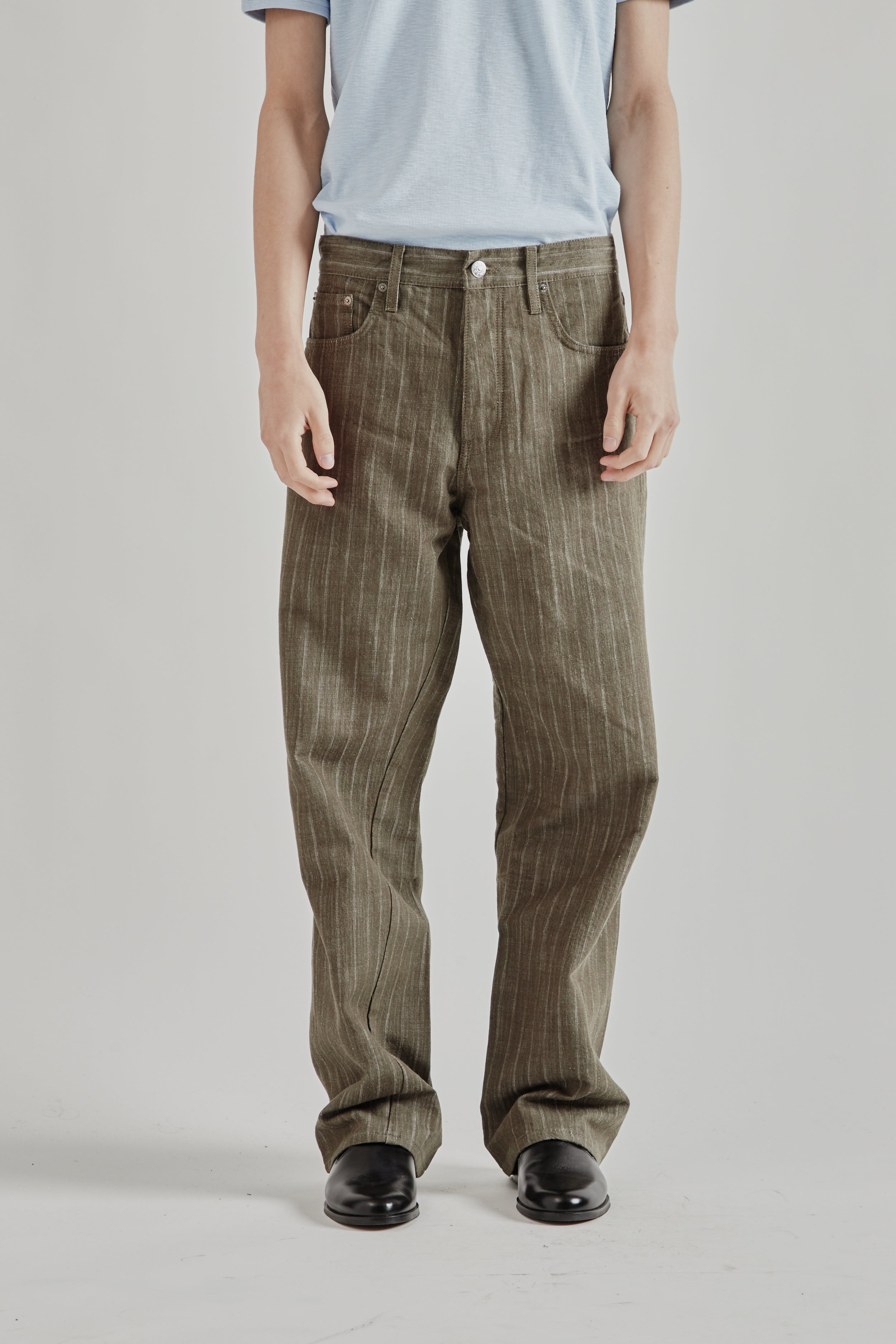 Sunflower Wide Twist Denim - Stripe Khaki | Wallace Mercantile Shop