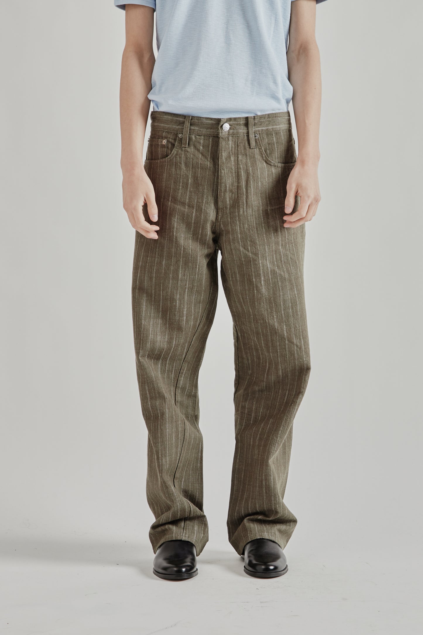 Sunflower SS26 Wide Twist Jeans Stripe Khaki1489