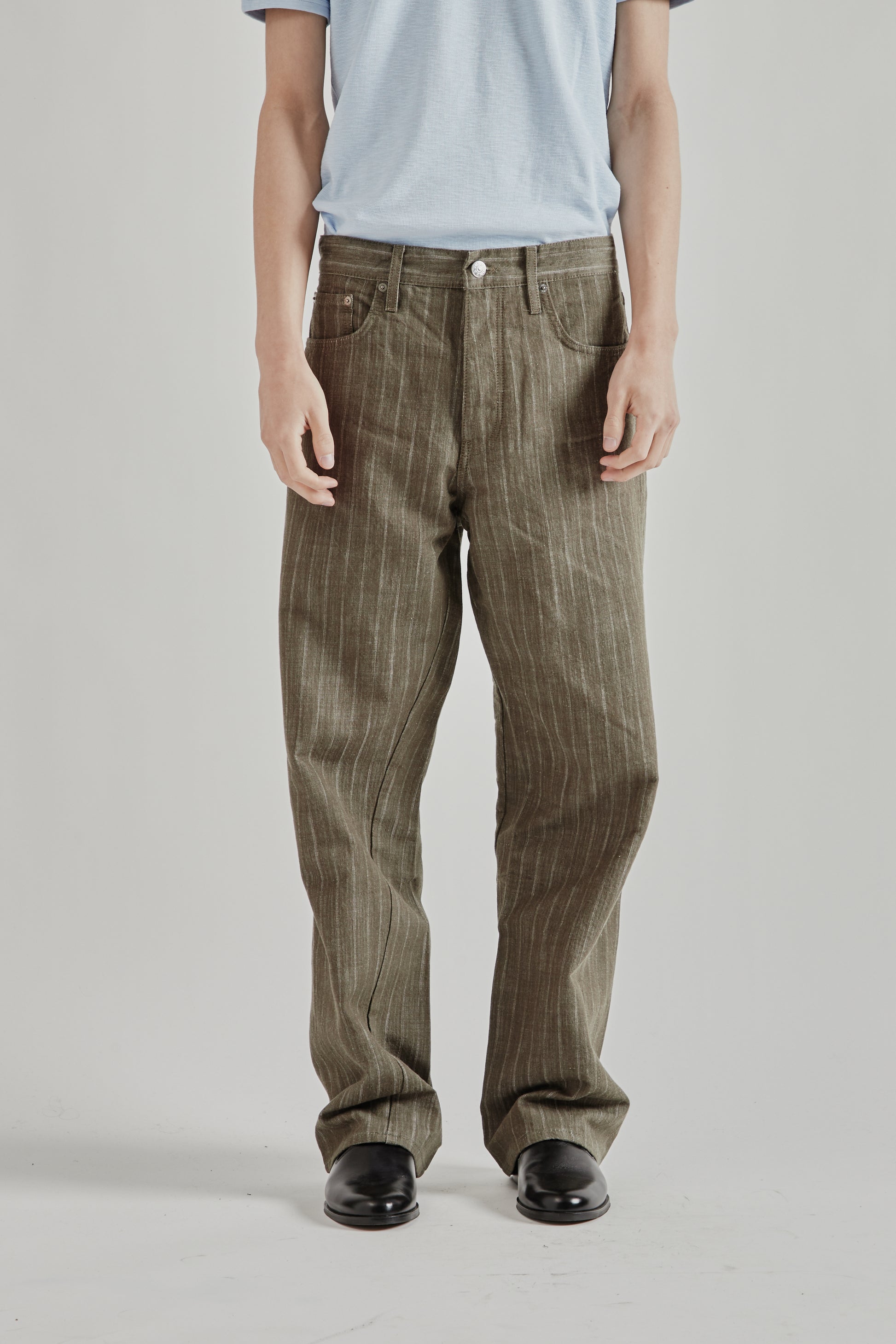 Sunflower SS26 Wide Twist Jeans Stripe Khaki1489