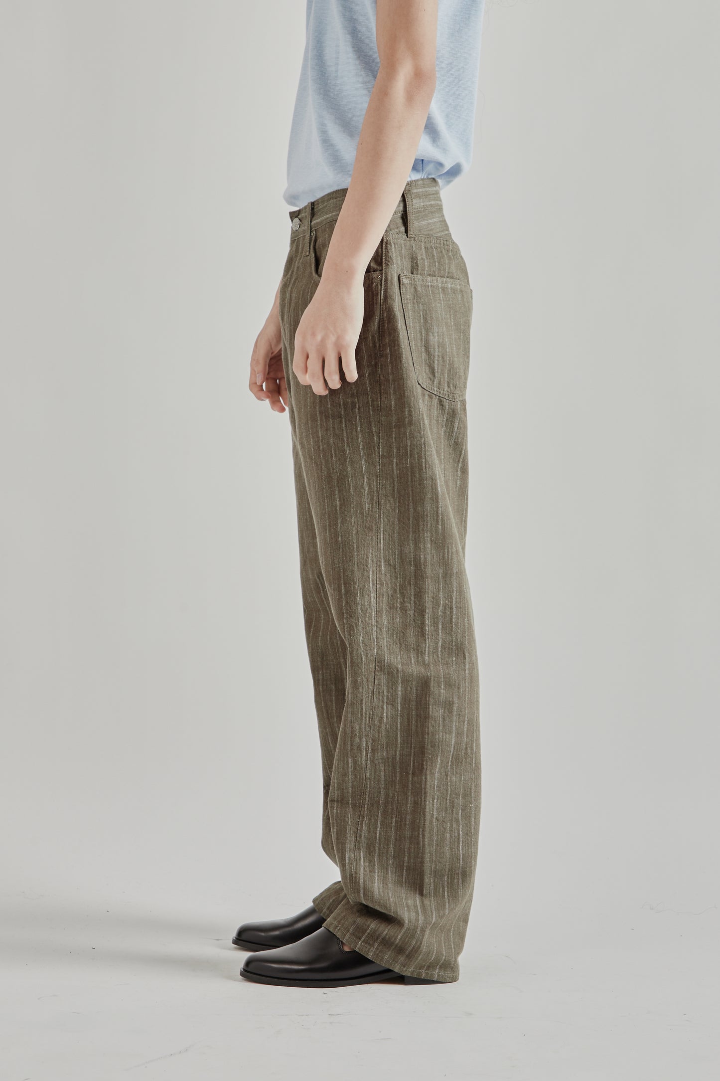 Sunflower SS26 Wide Twist Jeans Stripe Khaki1492