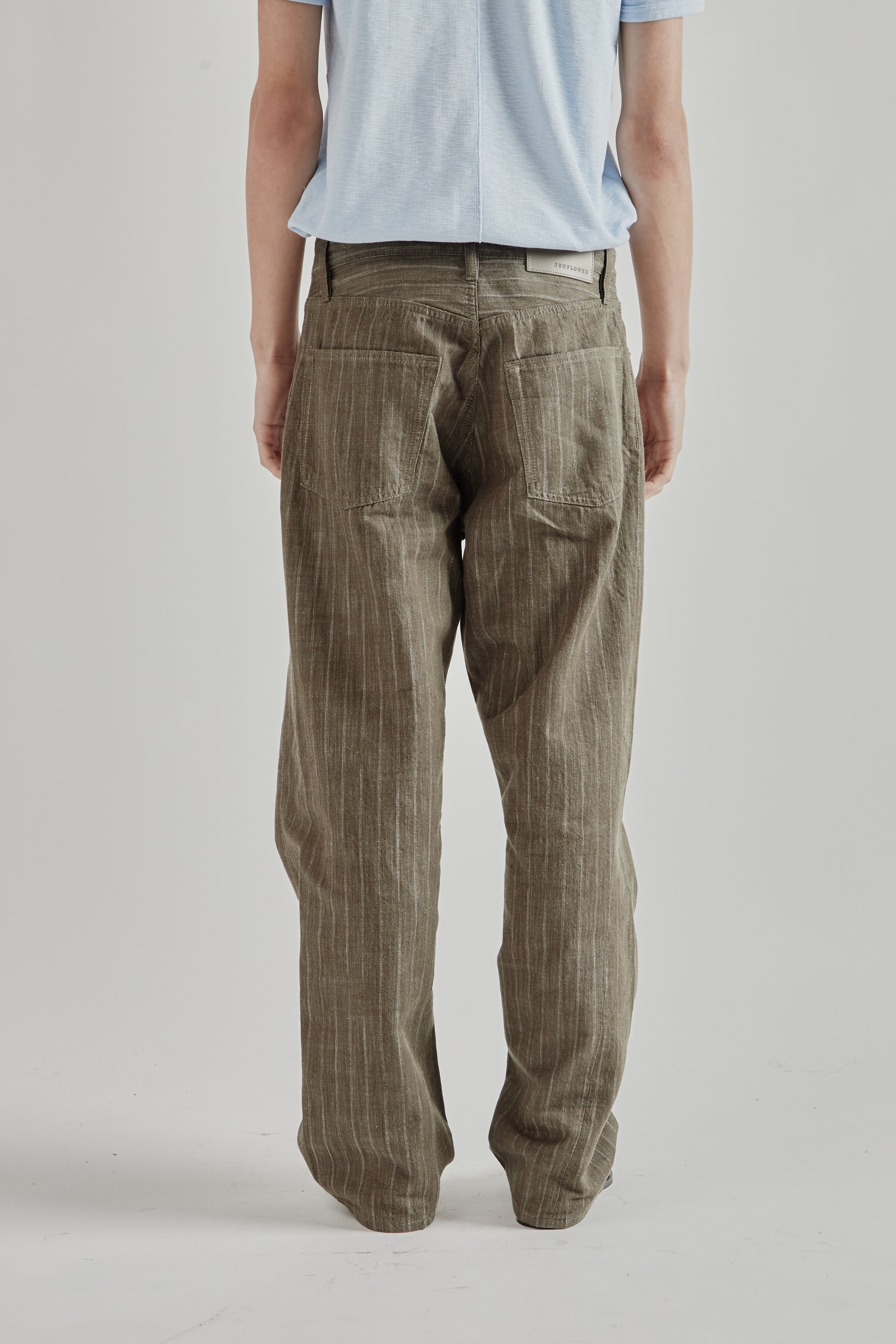 Sunflower SS26 Wide Twist Jeans Stripe Khaki1497