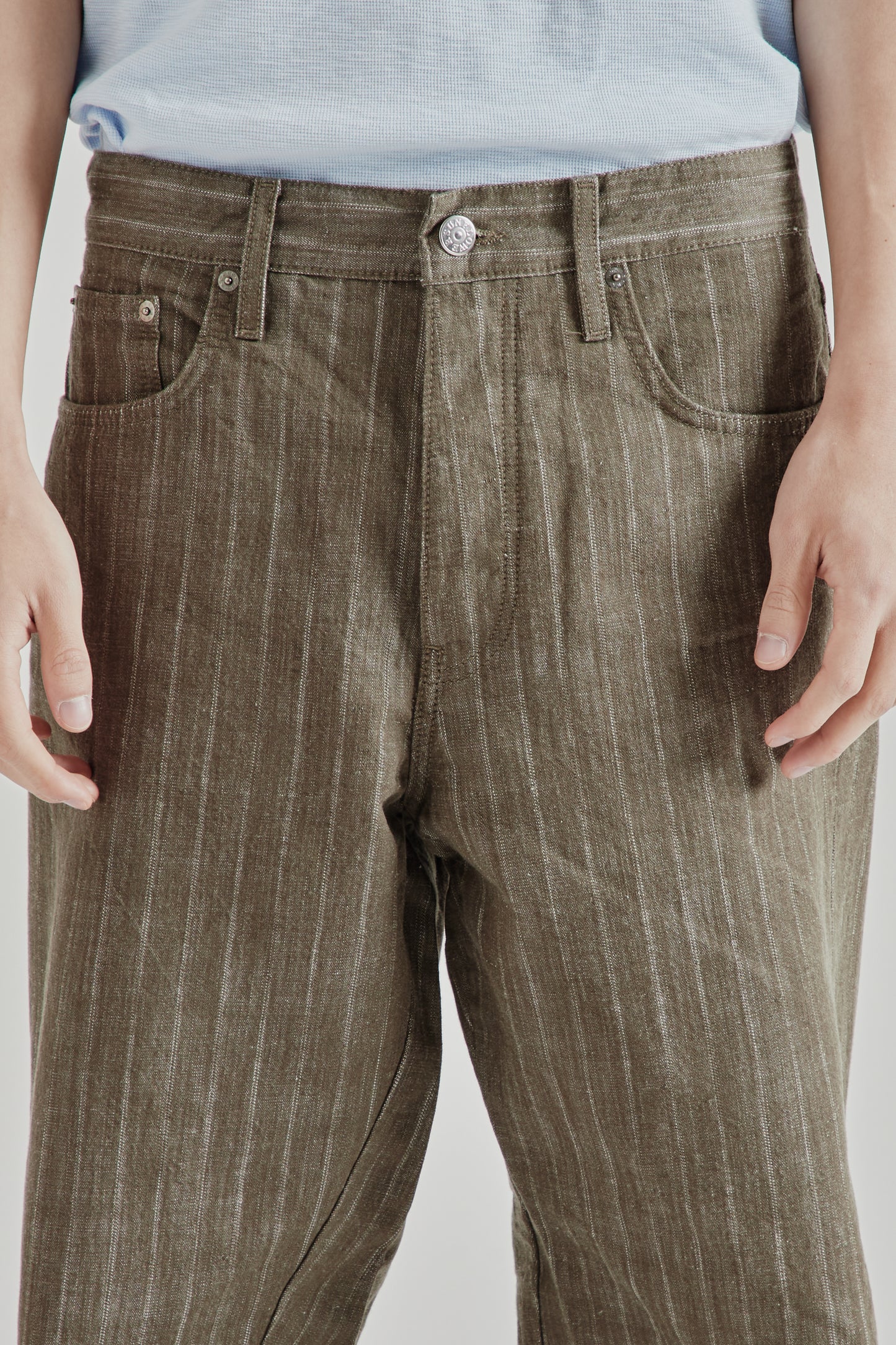 Sunflower SS26 Wide Twist Jeans Stripe Khaki1501