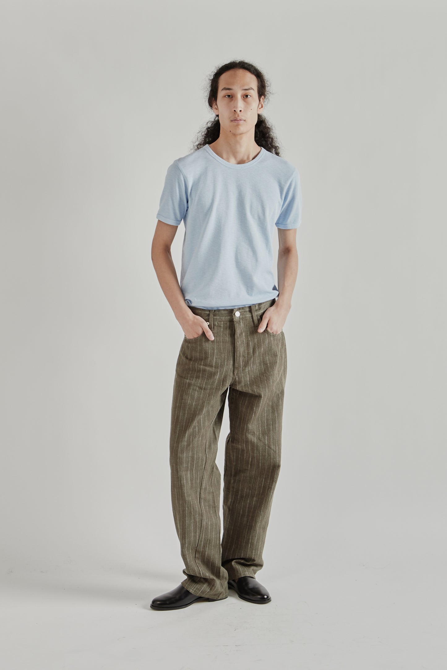 Sunflower SS26 Wide Twist Jeans Stripe Khaki1504