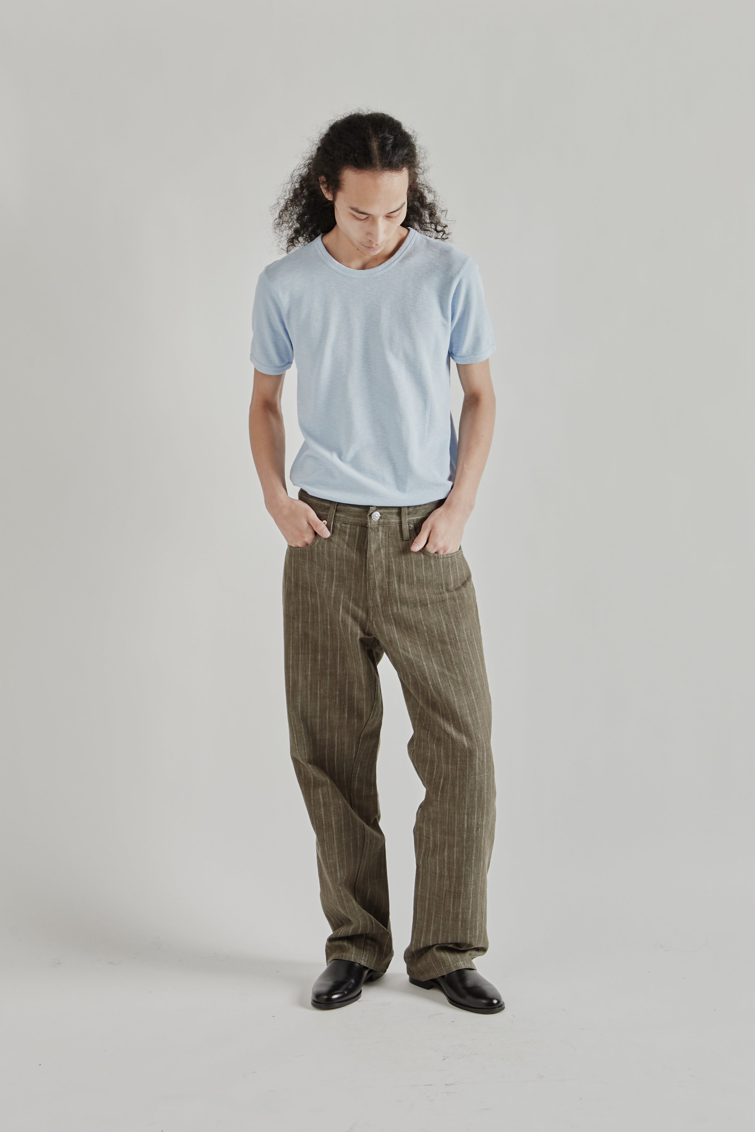 Sunflower Wide Twist Denim - Stripe Khaki | Wallace Mercantile Shop