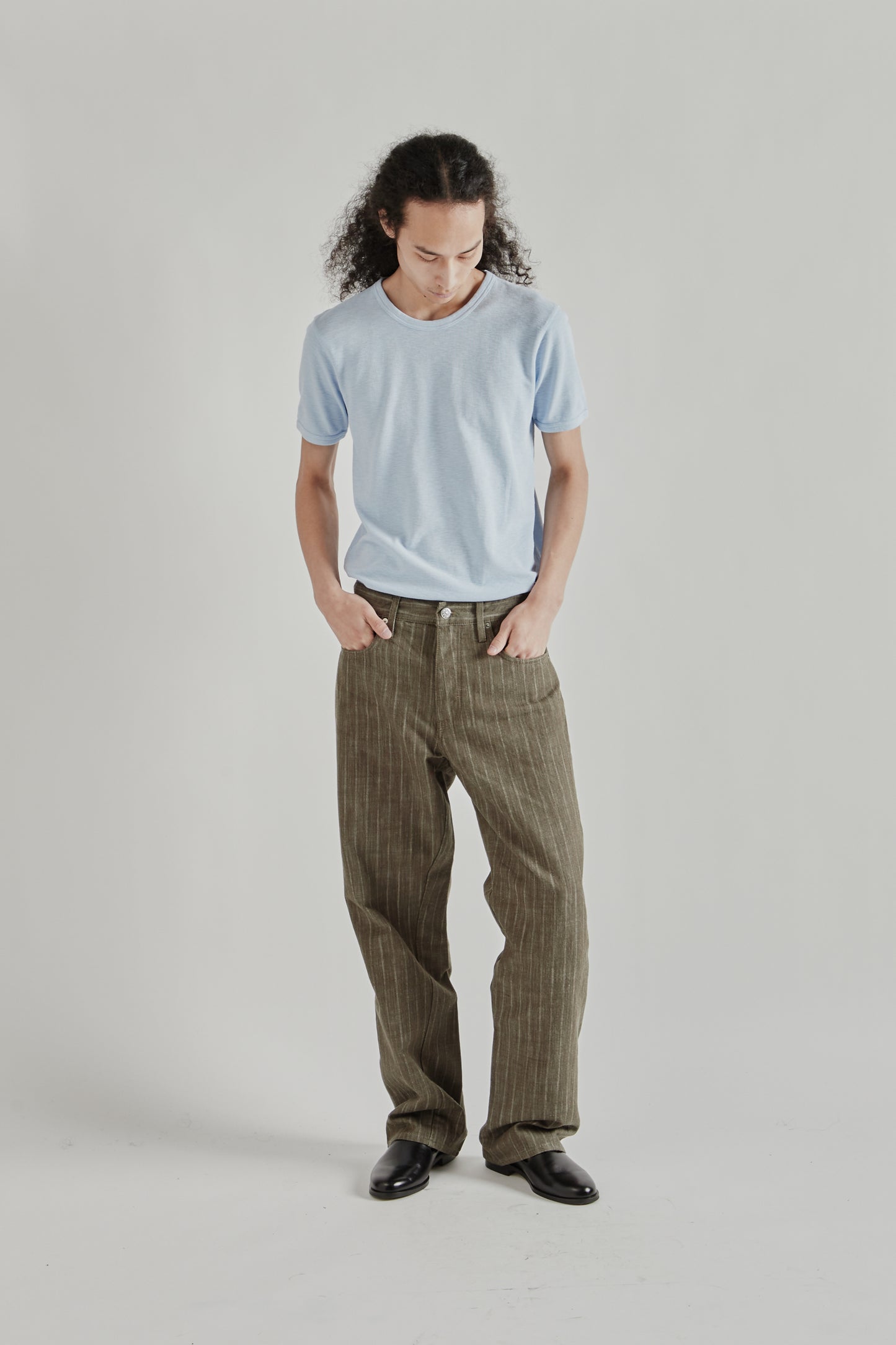 Sunflower SS26 Wide Twist Jeans Stripe Khaki1507