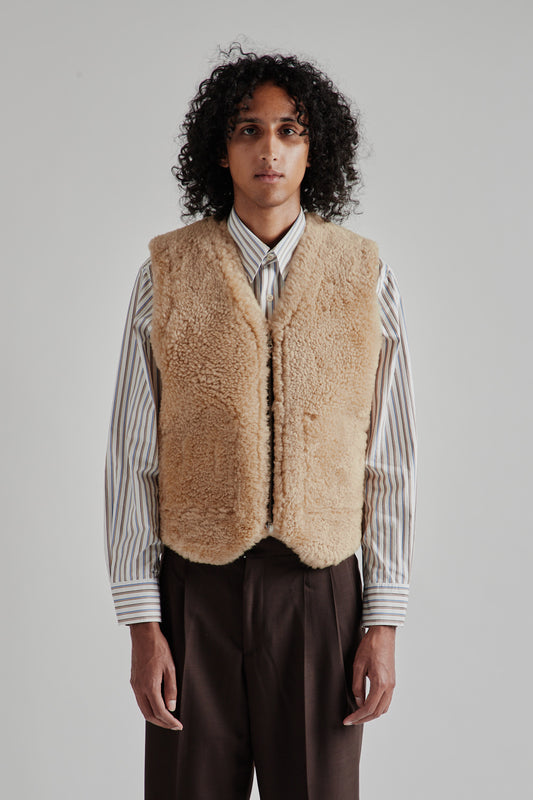 Sunflower Shearing Vest in Beige
