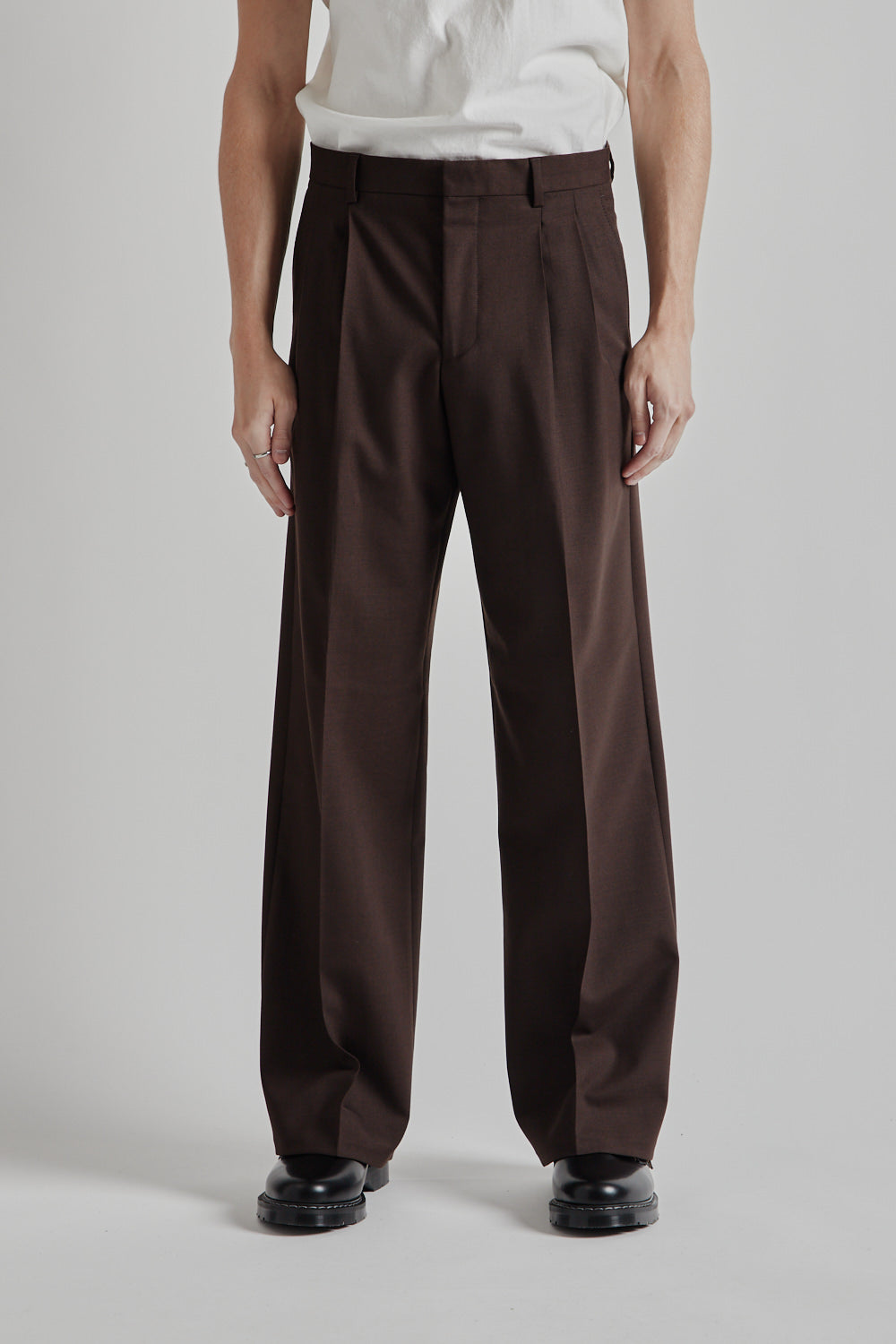 Sunflower Wide Pleated Trouser - Brown
