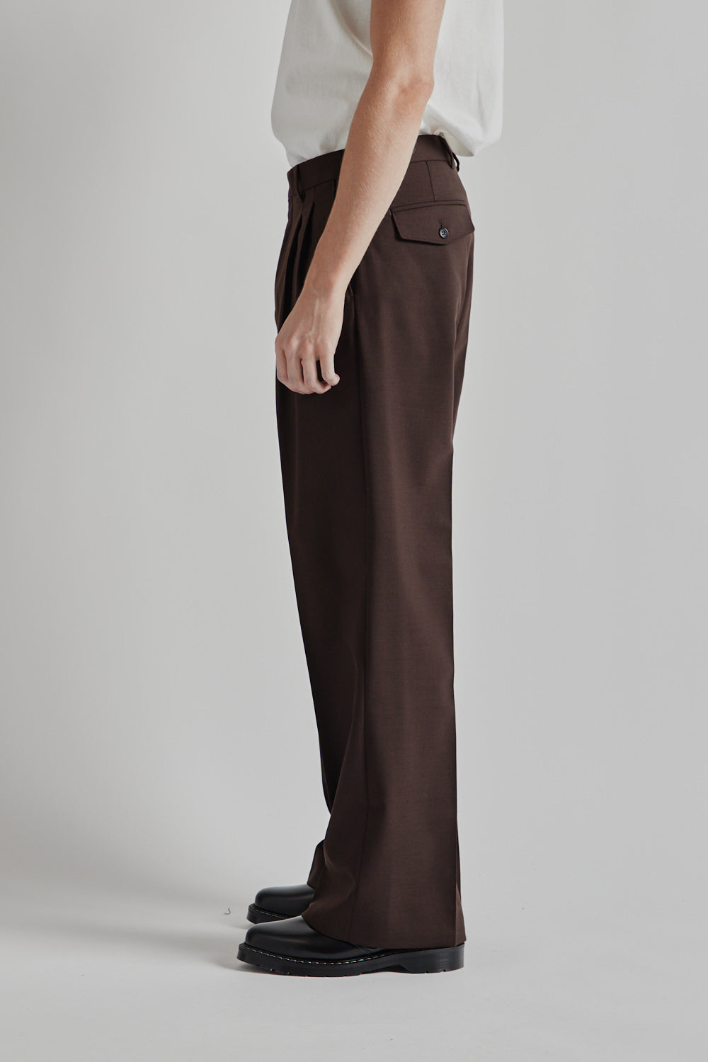 Sunflower Wide Pleated Trouser - Brown