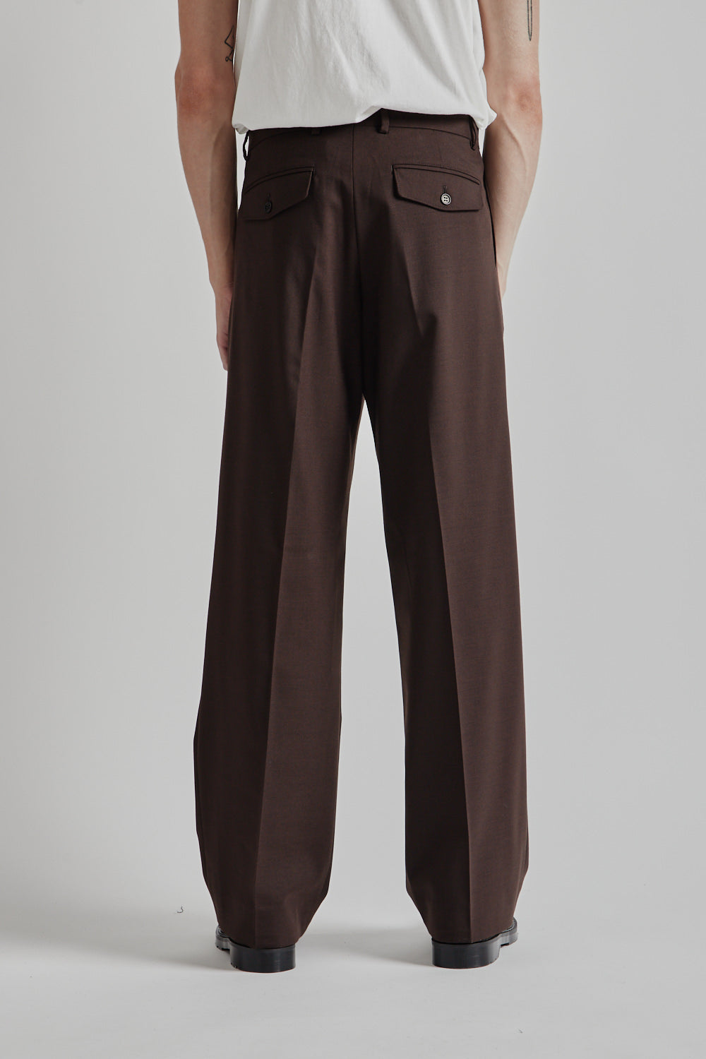 Sunflower Wide Pleated Trouser - Brown