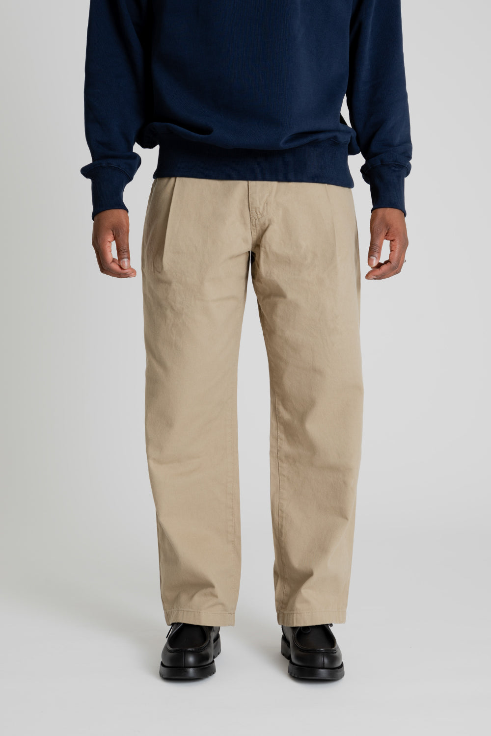 Uniform Bridge One Tuck Chino Pants - Beige | Wallace Mercantile Shop