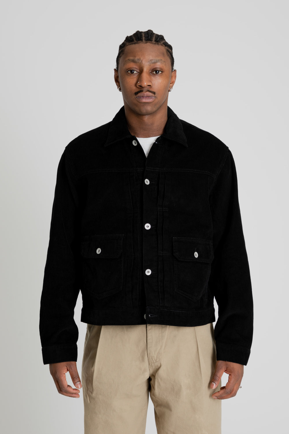 Uniform Bridge Type-2 Corduroy Trucker Jacket Black Focus