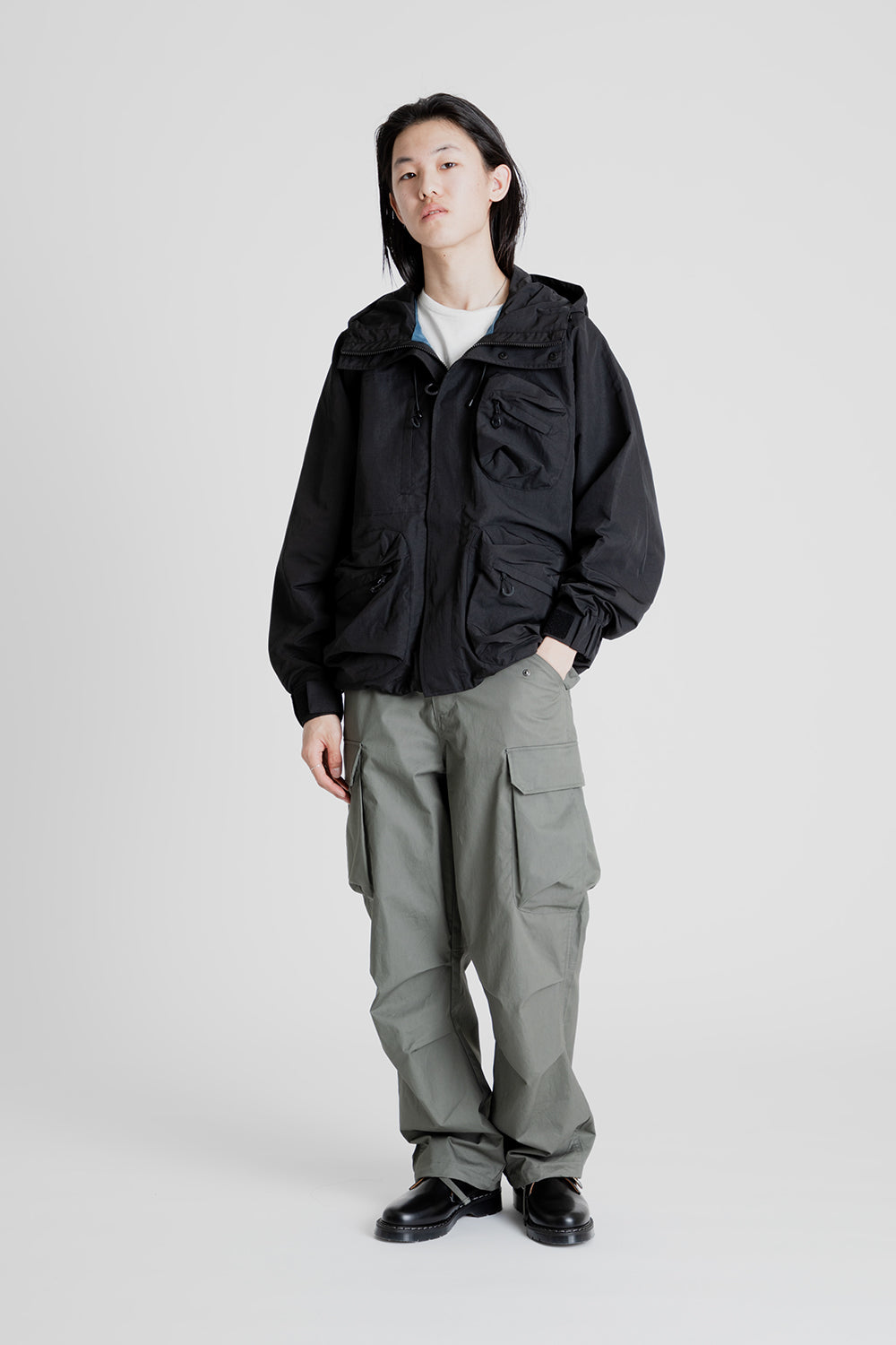 Uniform Bridge Utility Hood Jacket in Black