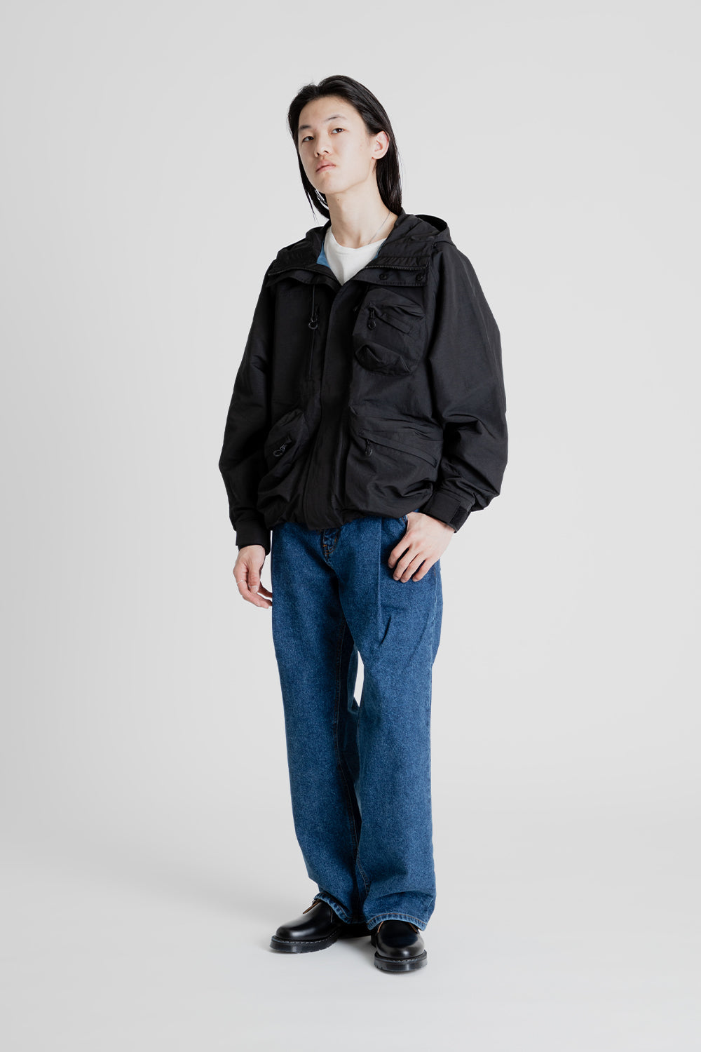 Uniform Bridge Wide One Tuck Denim Pants in Indigo Washed | Wallace Me